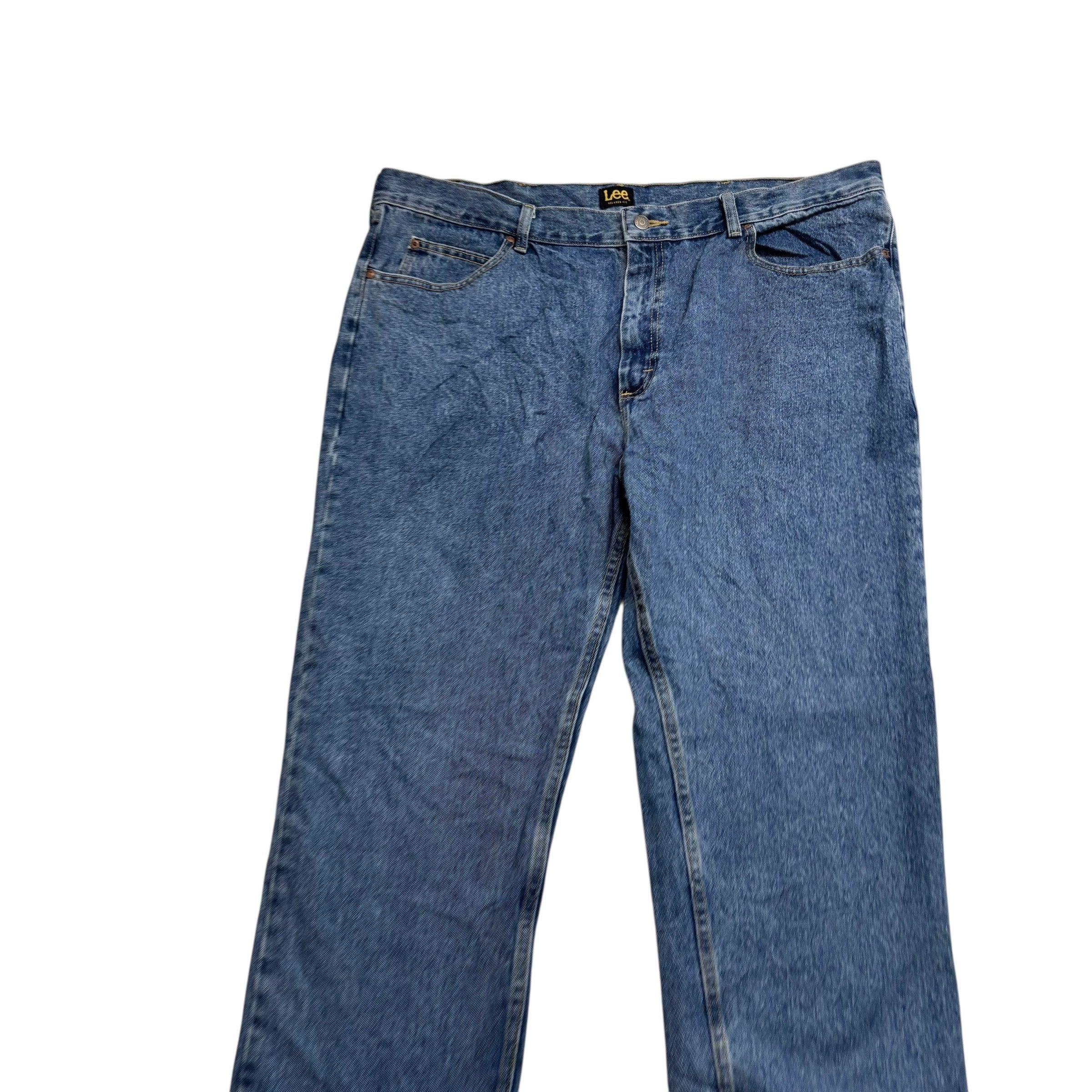 Lee Jeans W42 L32 Mens Mid Blue Baggy Relaxed Straight Fit Denim (E)