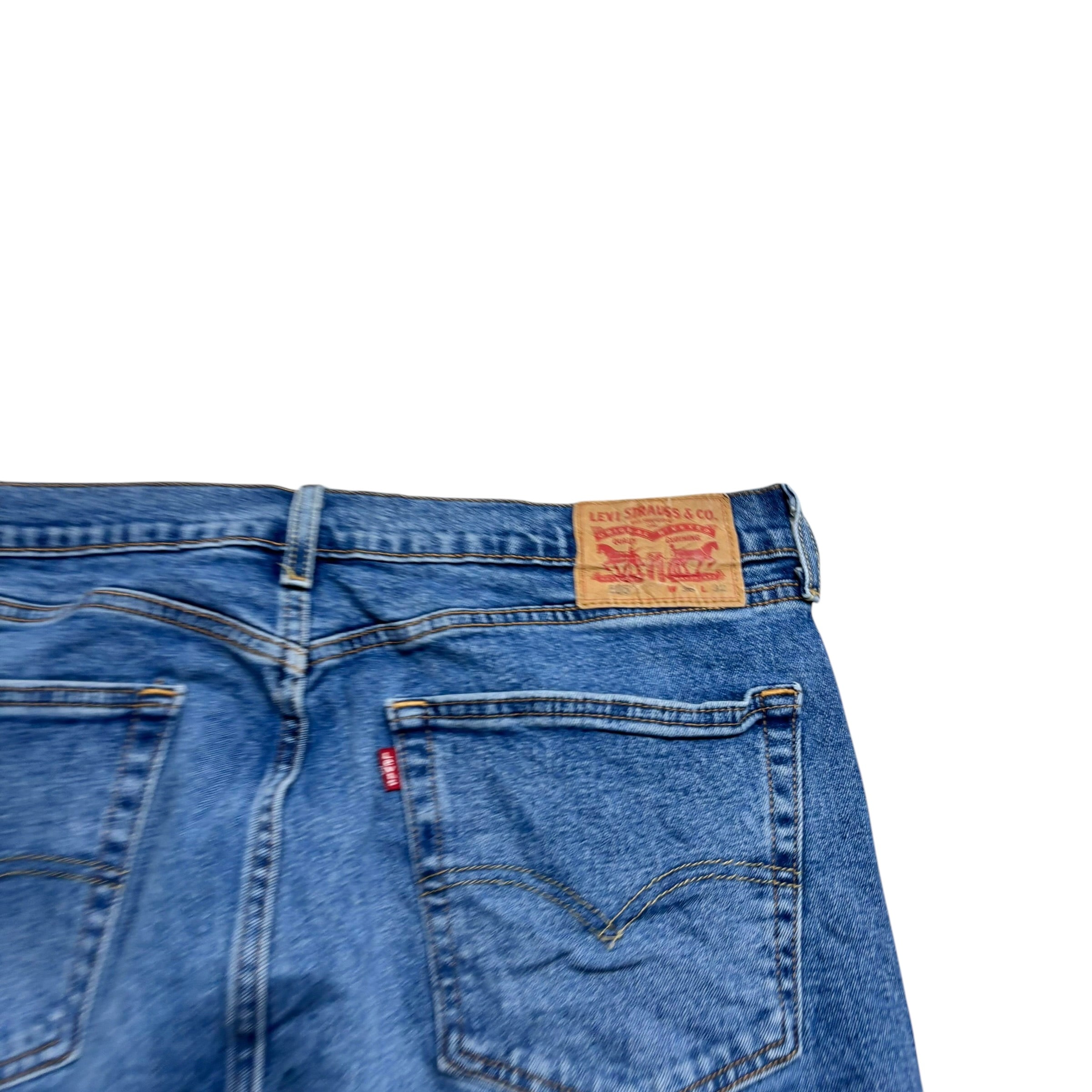 Levis 505 Jeans W36 L32 Mens Mid Blue Regular Straight Fit Stretch Denim