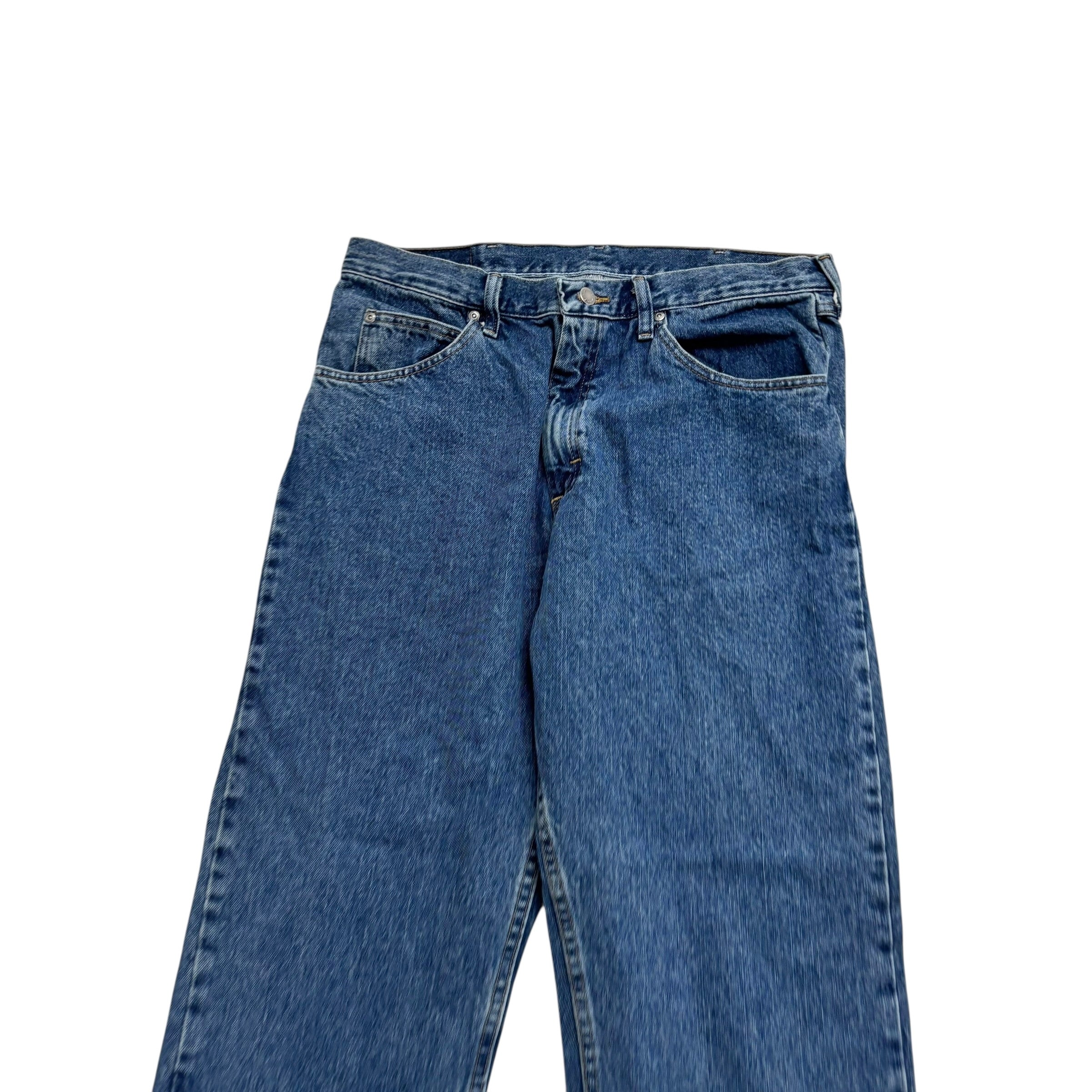 Wrangler Jeans W34 L32 Mens Mid Blue Relaxed Straight Fit Denim (E)