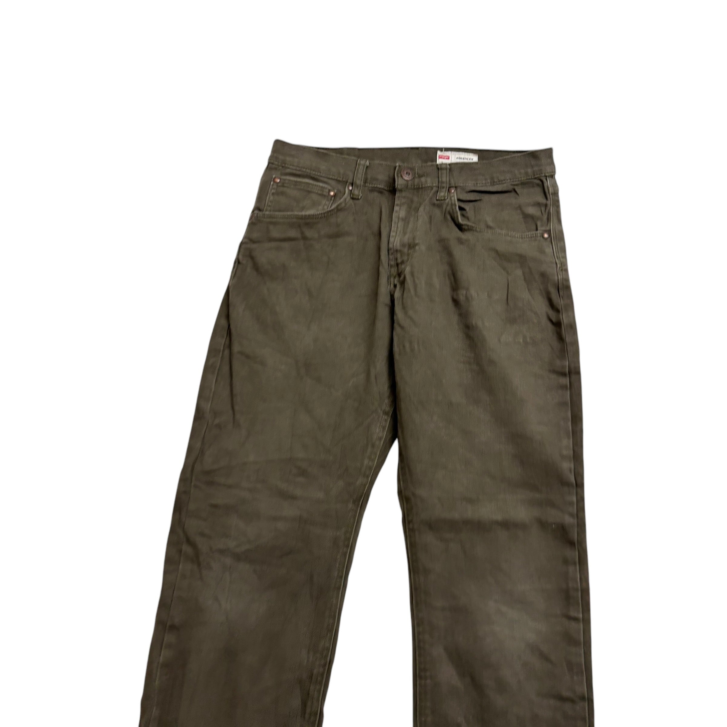 Wrangler Jeans W30 L30 Mens Green Athletic Tapered Fit Stretch Denim