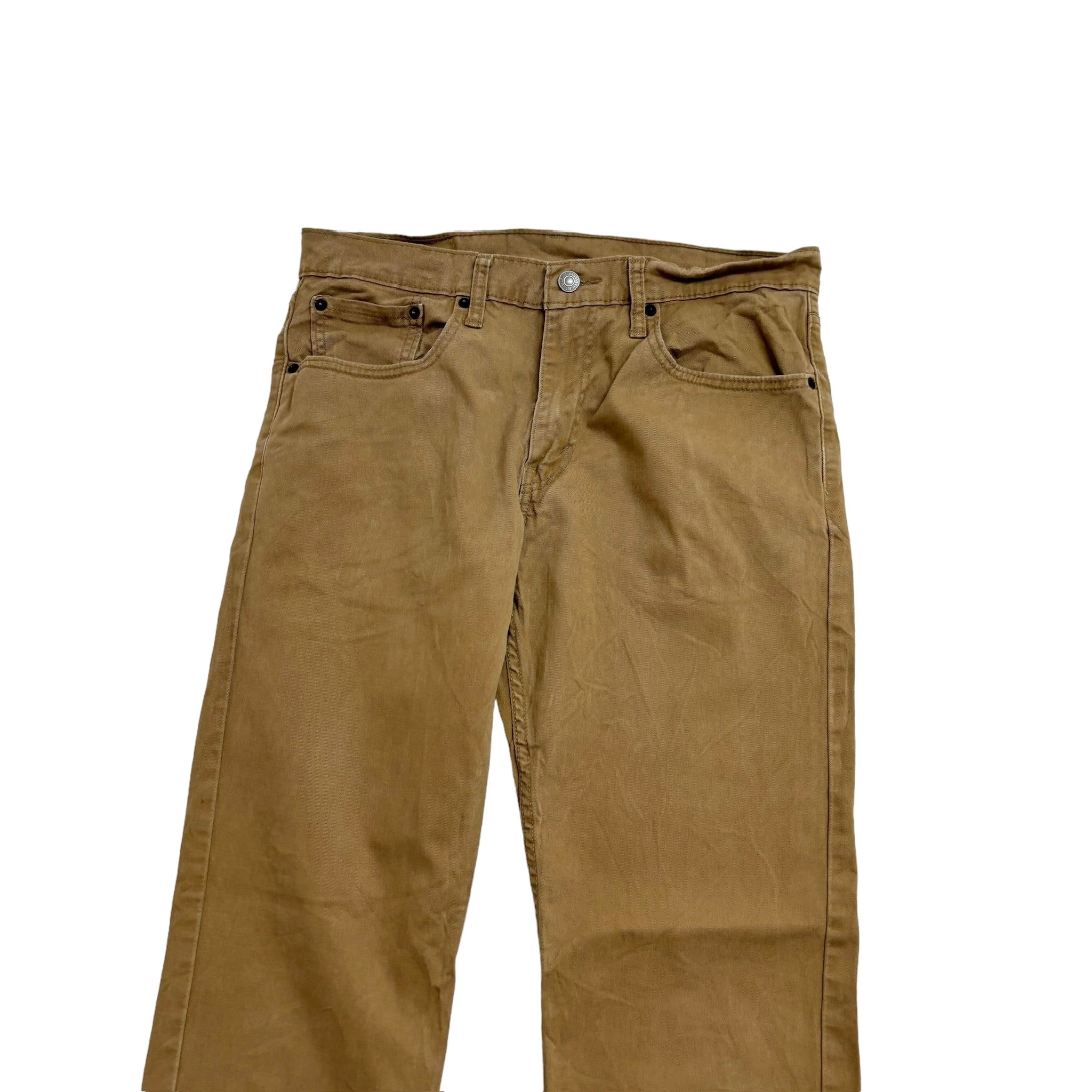 Levis 502 Trousers W32 L32 Mens Gold Tan Regular Tapered Fit Stretch Pants