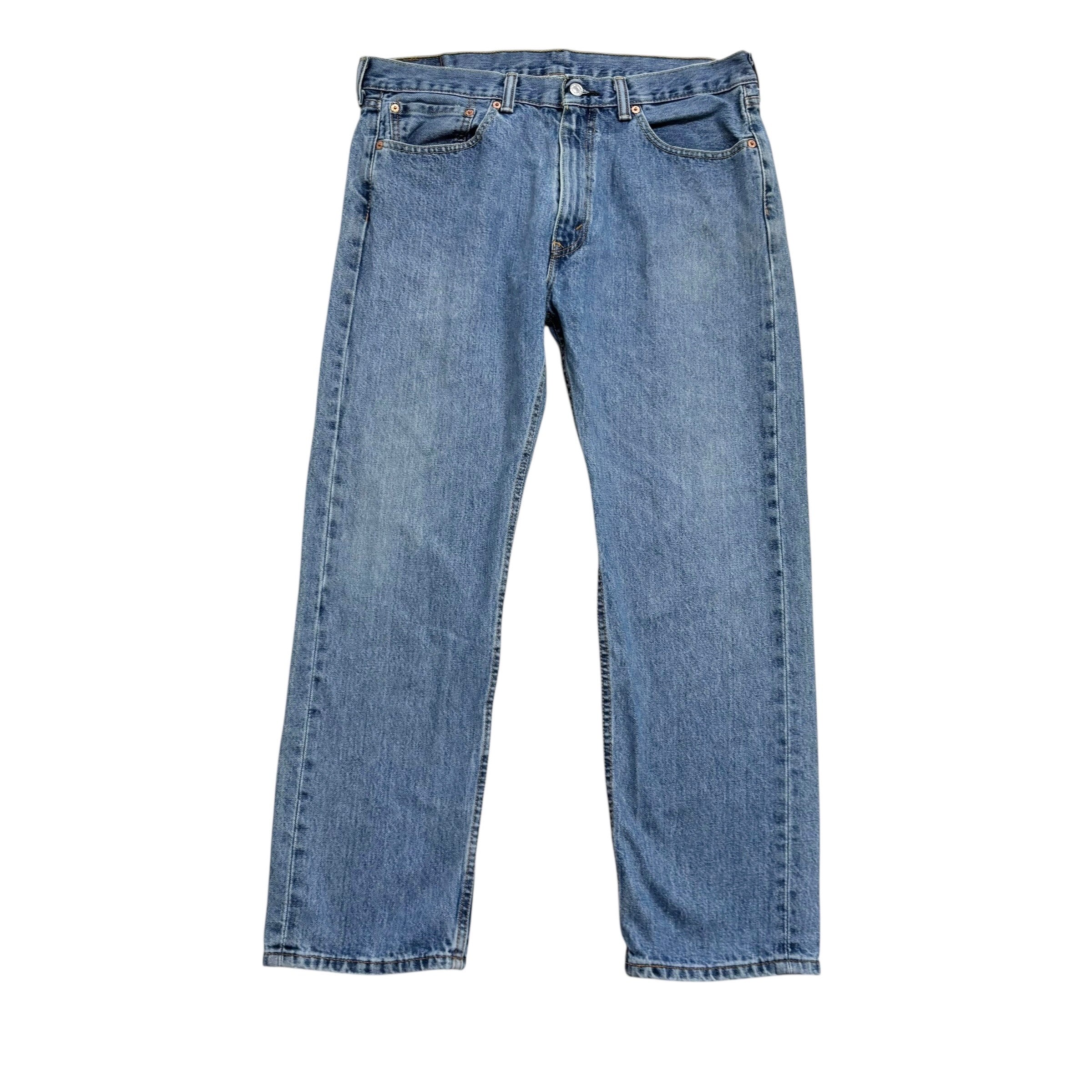 Levis 505 Jeans W36 L30 Mens Light Blue Regular Straight Fit Denim