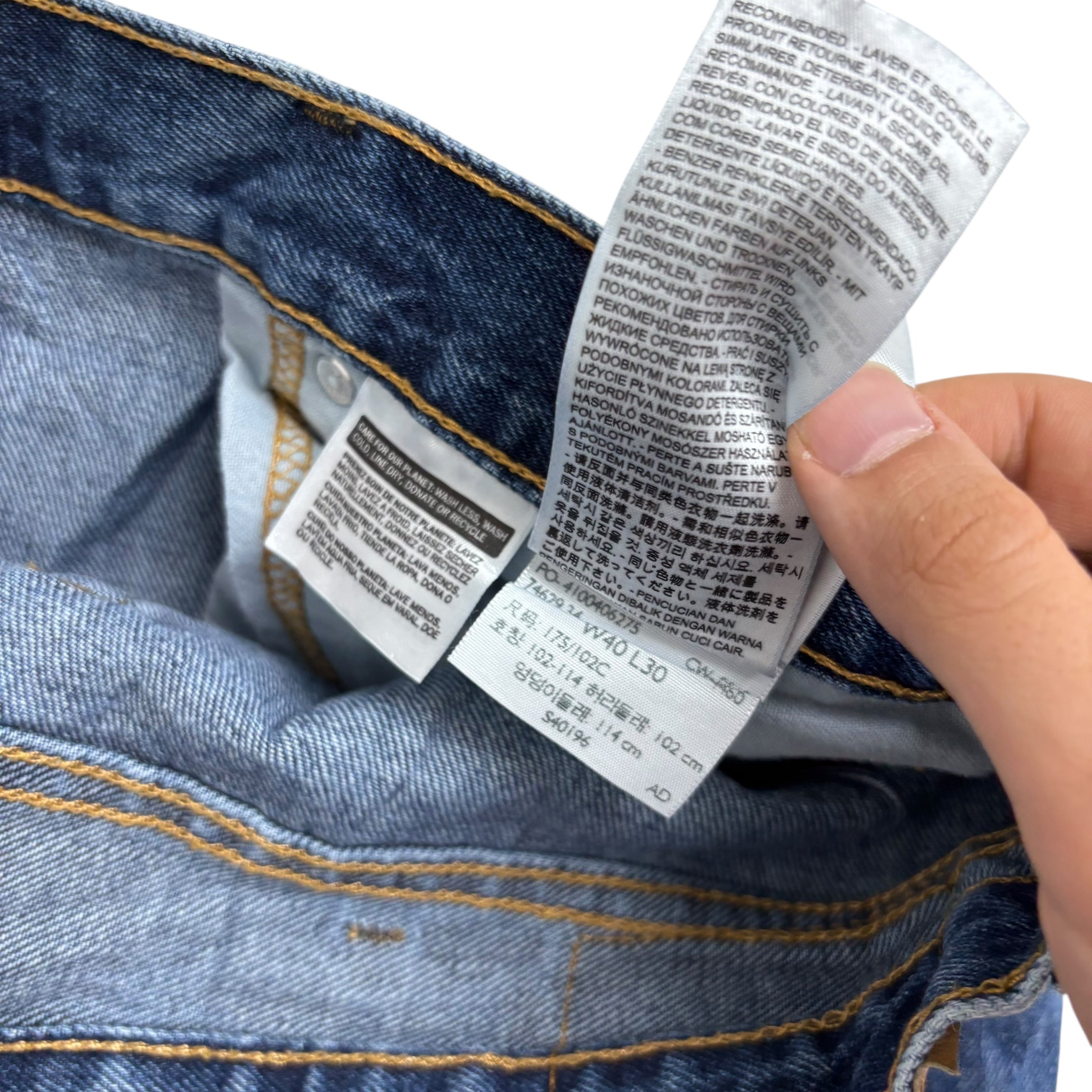 Levis 550 Jeans W40 L30 Mens Mid Blue Baggy Relaxed Straight Fit Denim