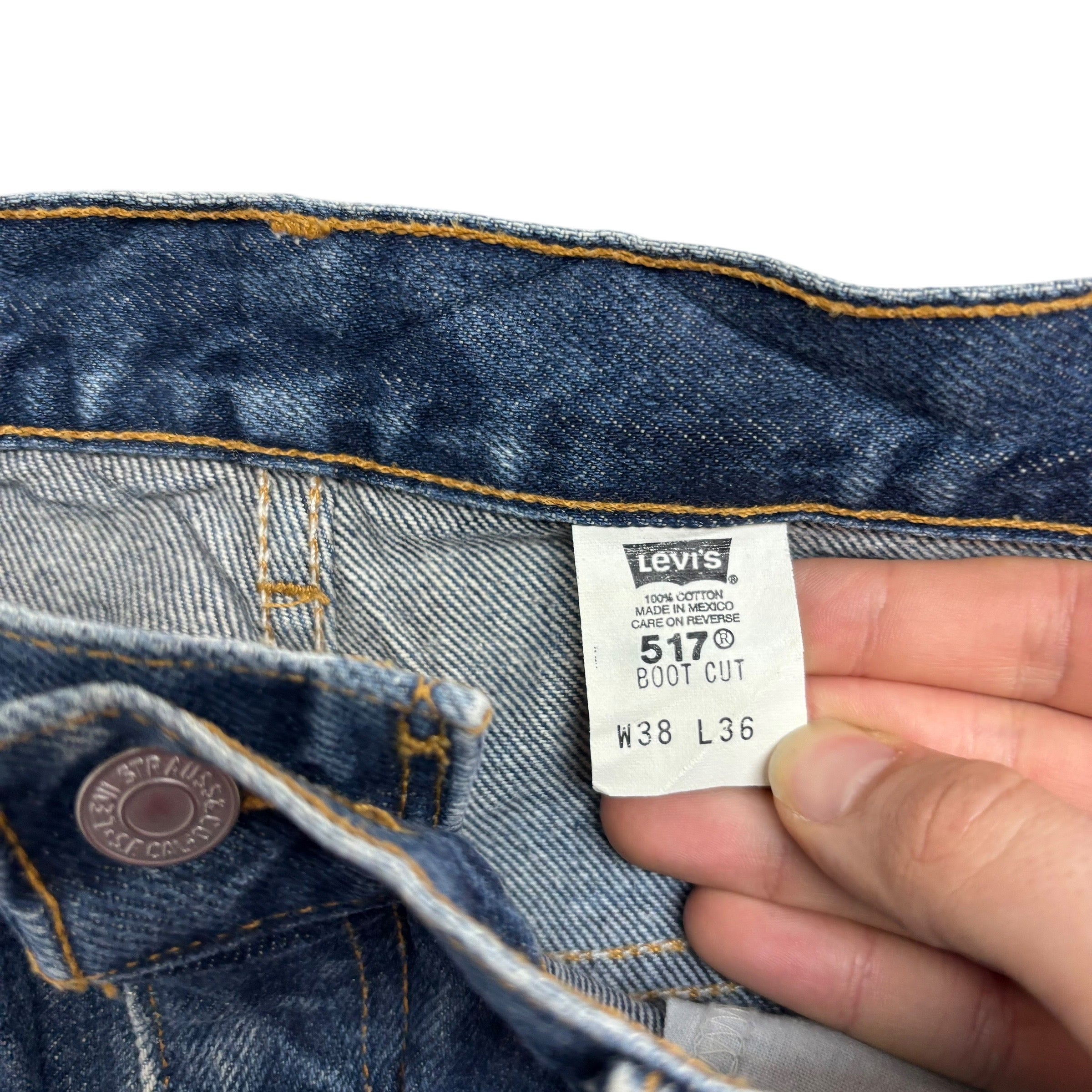 Levis 517 Jeans W38 L36 Mens Mid Blue Regular Bootcut Fit Vintage Denim