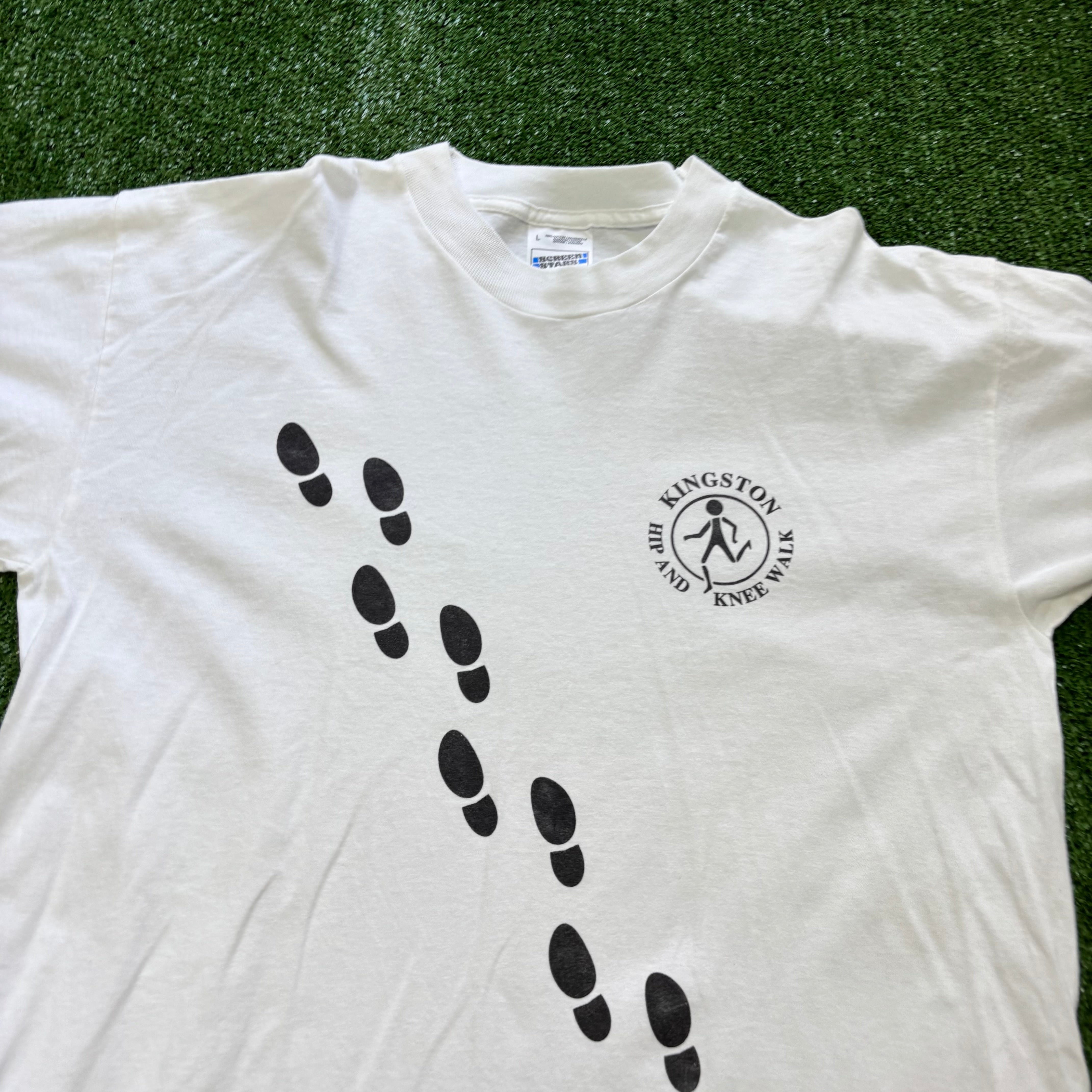 Vintage T Shirt Mens Large White Single Stitch Graphic Print 90s USA (E)