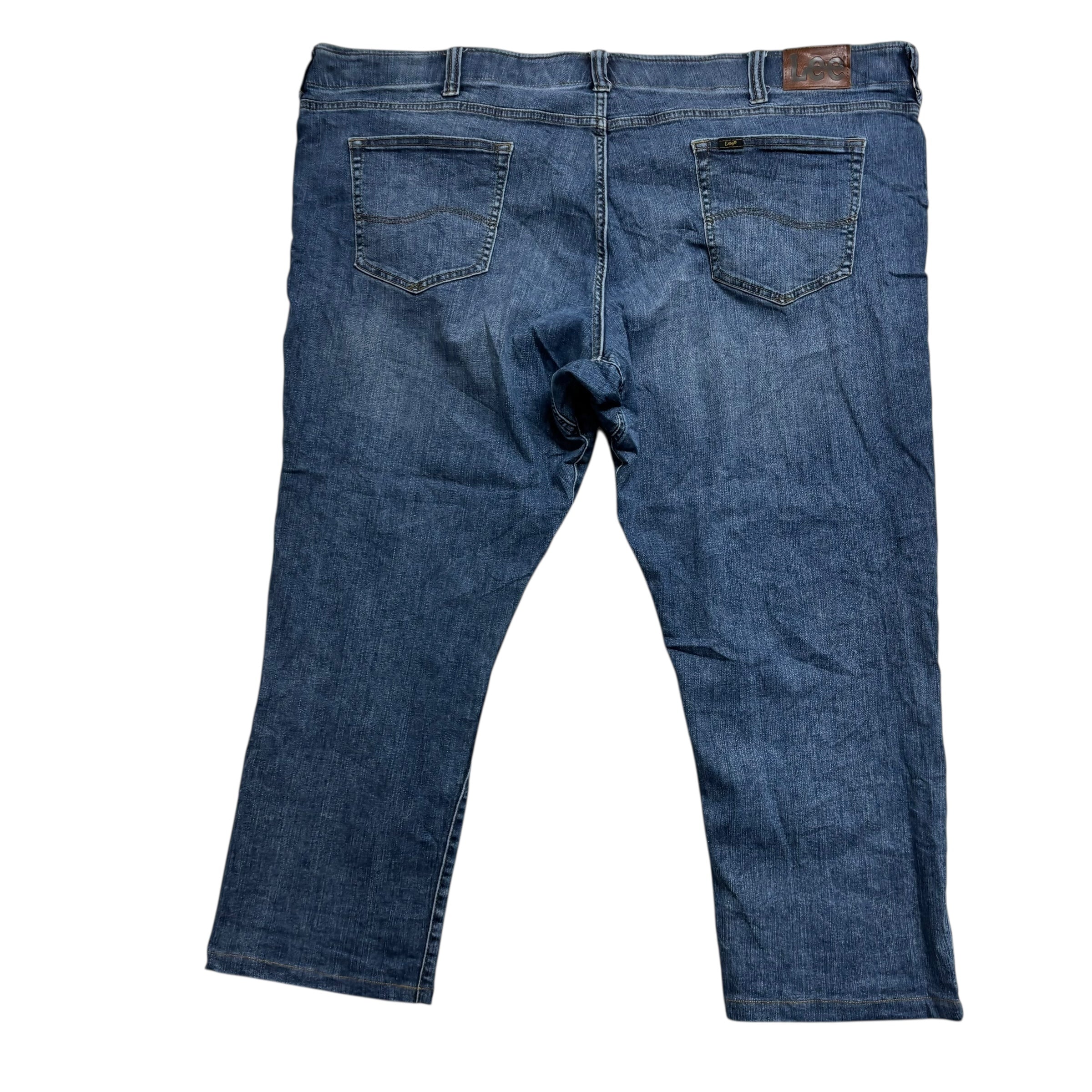 Lee Jeans W52 L27 Mens Mid Blue Regular Tapered Fit Stretch Denim (E)