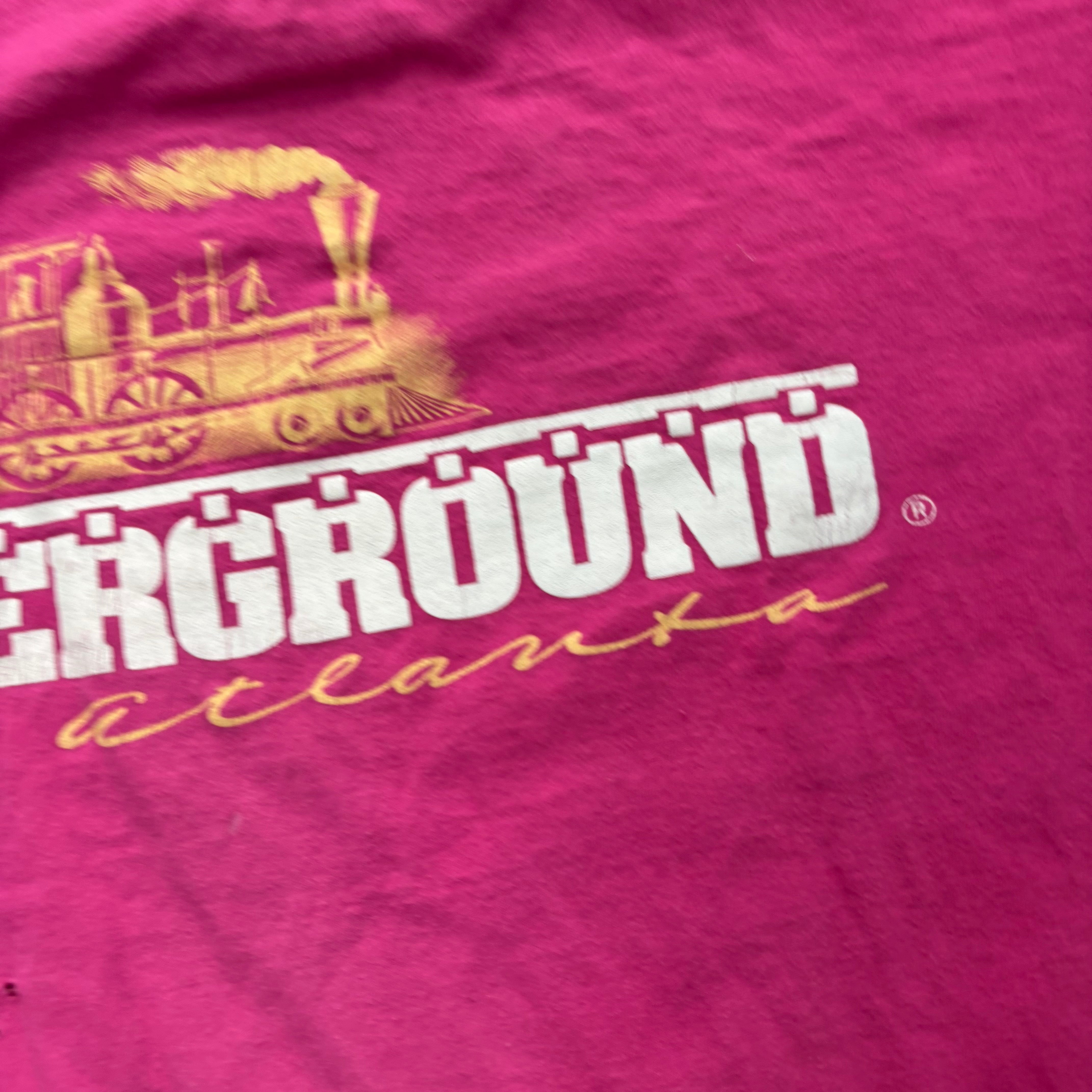 Vintage T Shirt Mens Large Pink Single Stitch Graphic Print 90s USA (F)
