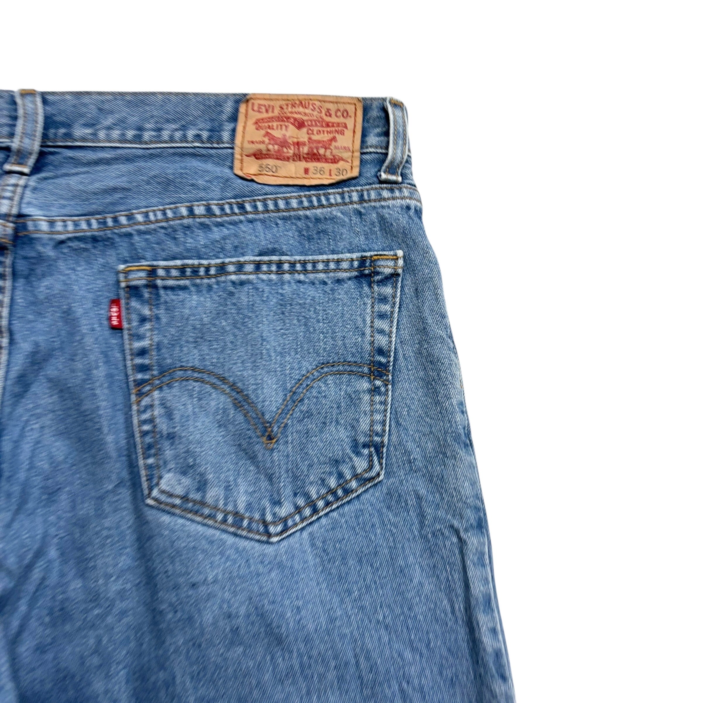 Levis 560 Jeans W36 L30 Mens Mid Blue Baggy Relaxed Comfort Vintage Denim (F)