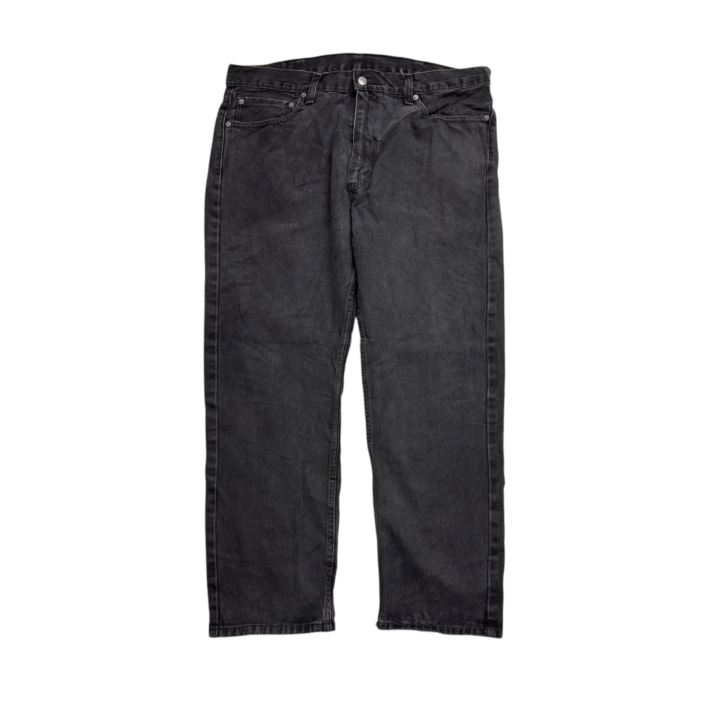 Levis 505 Jeans W38 L29 Mens Black Regular Straight Fit Denim (E)