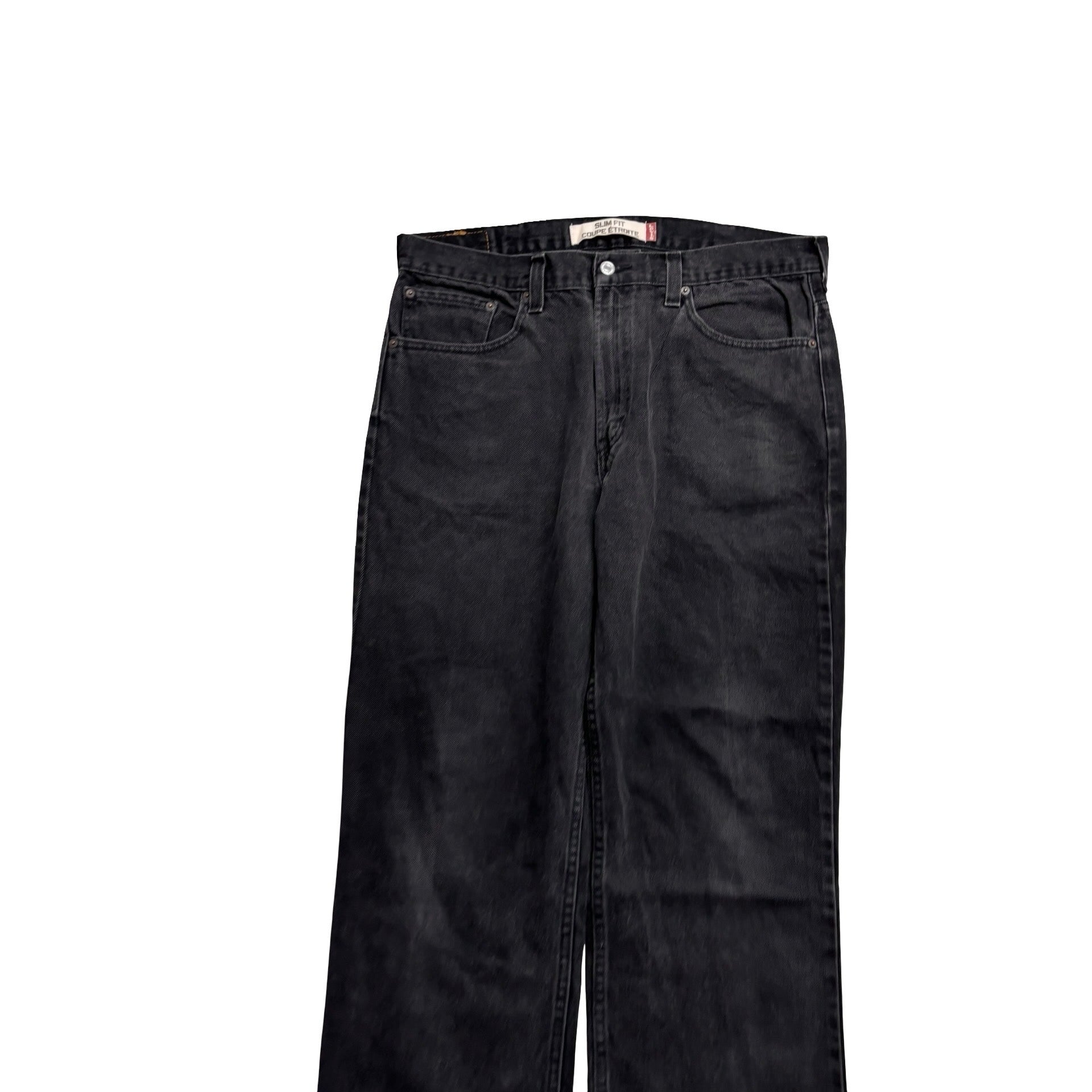 Levis Jeans W36 L30 Mens Black Regular Straight Fit Vintage Denim (E)
