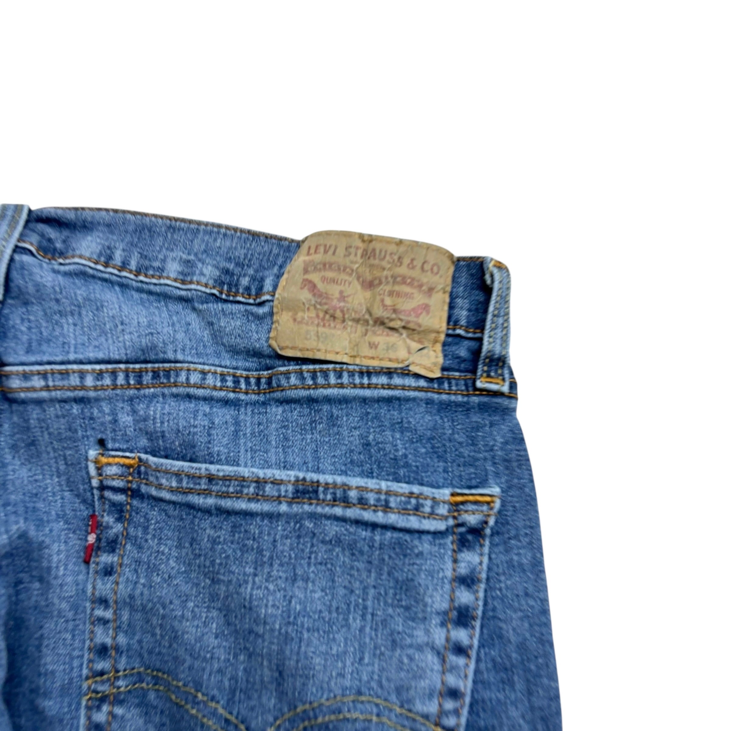 Levis 559 Jeans W36 L34 Mens Mid Blue Regular Straight Fit Stretch Denim