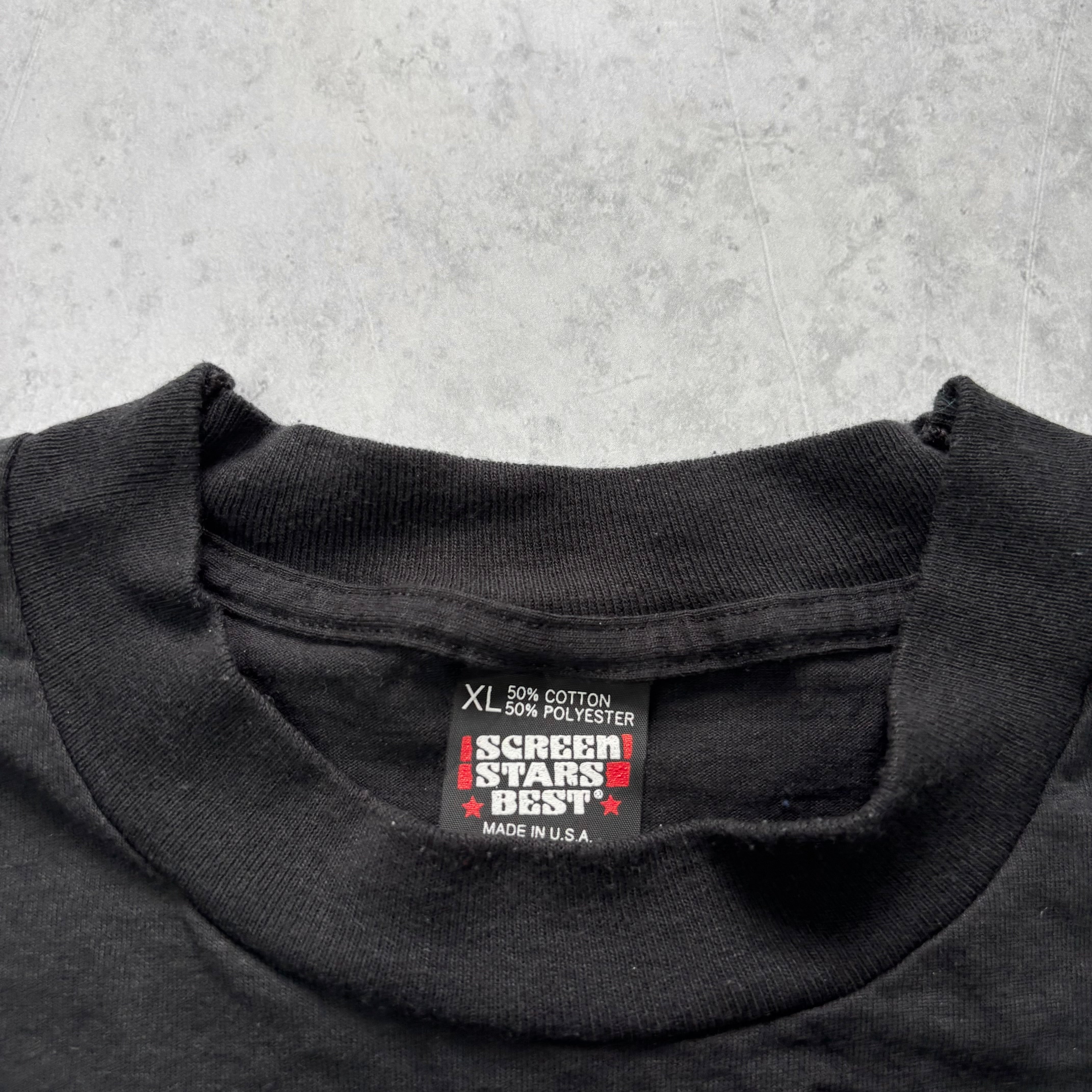 Vintage T Shirt Mens XL Black Single Stitch Graphic Print 90s USA (E)