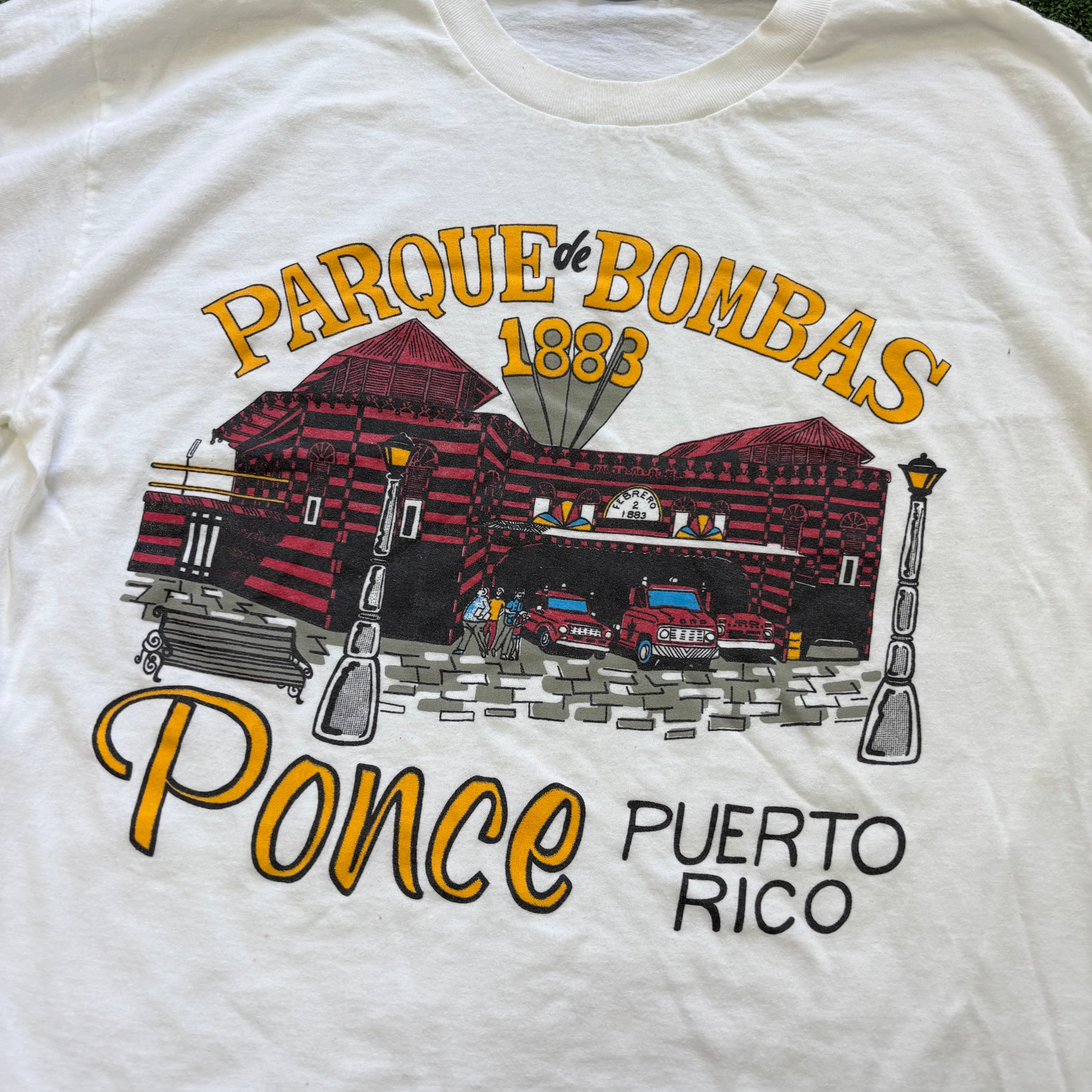 Vintage T Shirt Mens Medium White Single Stitch Graphic Print 90s