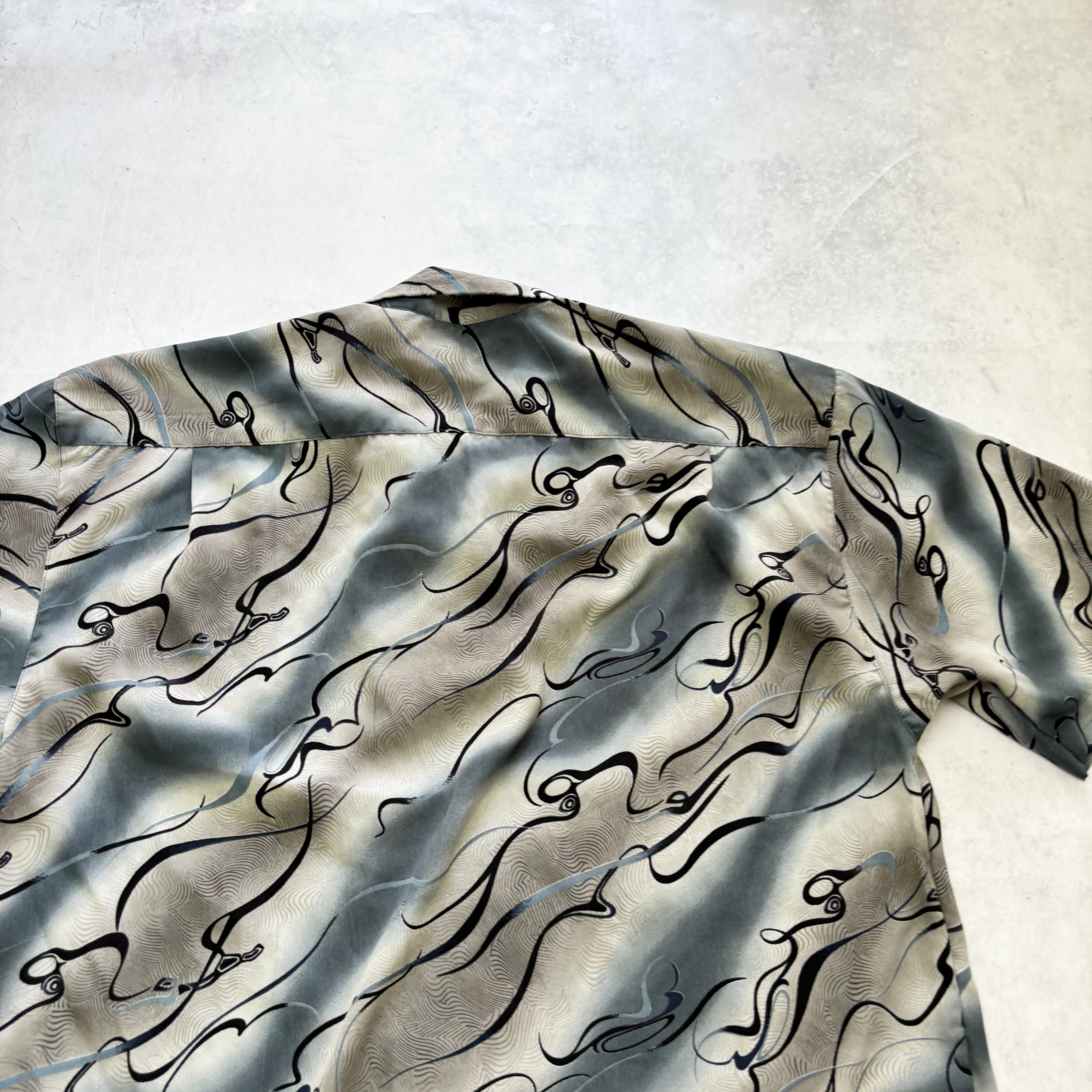 Funky Shirt Mens Medium Abstract Short Sleeve Polyester (E)