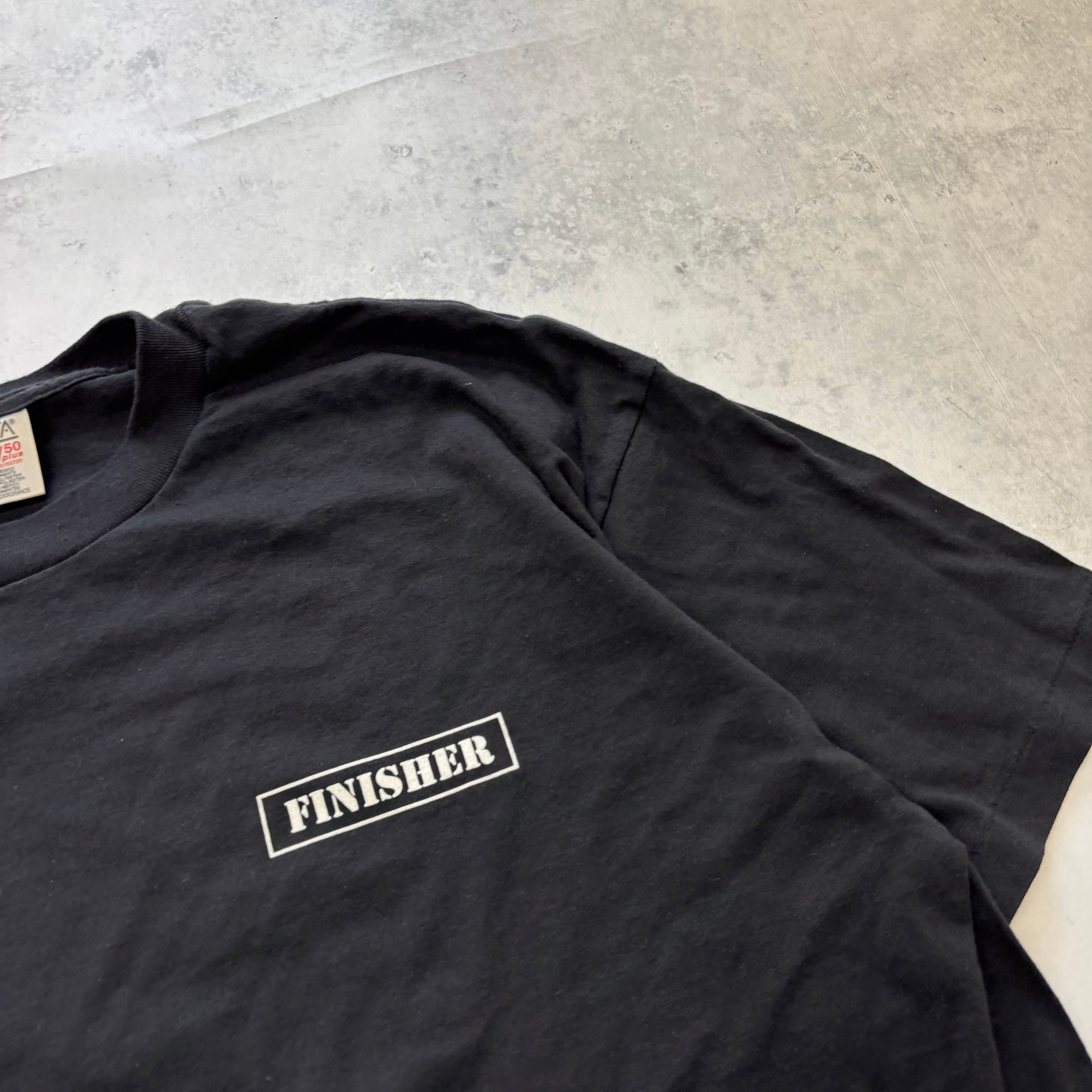 Vintage T Shirt Mens XXL Black Single Stitch Graphic Print 90s Run Race (E)