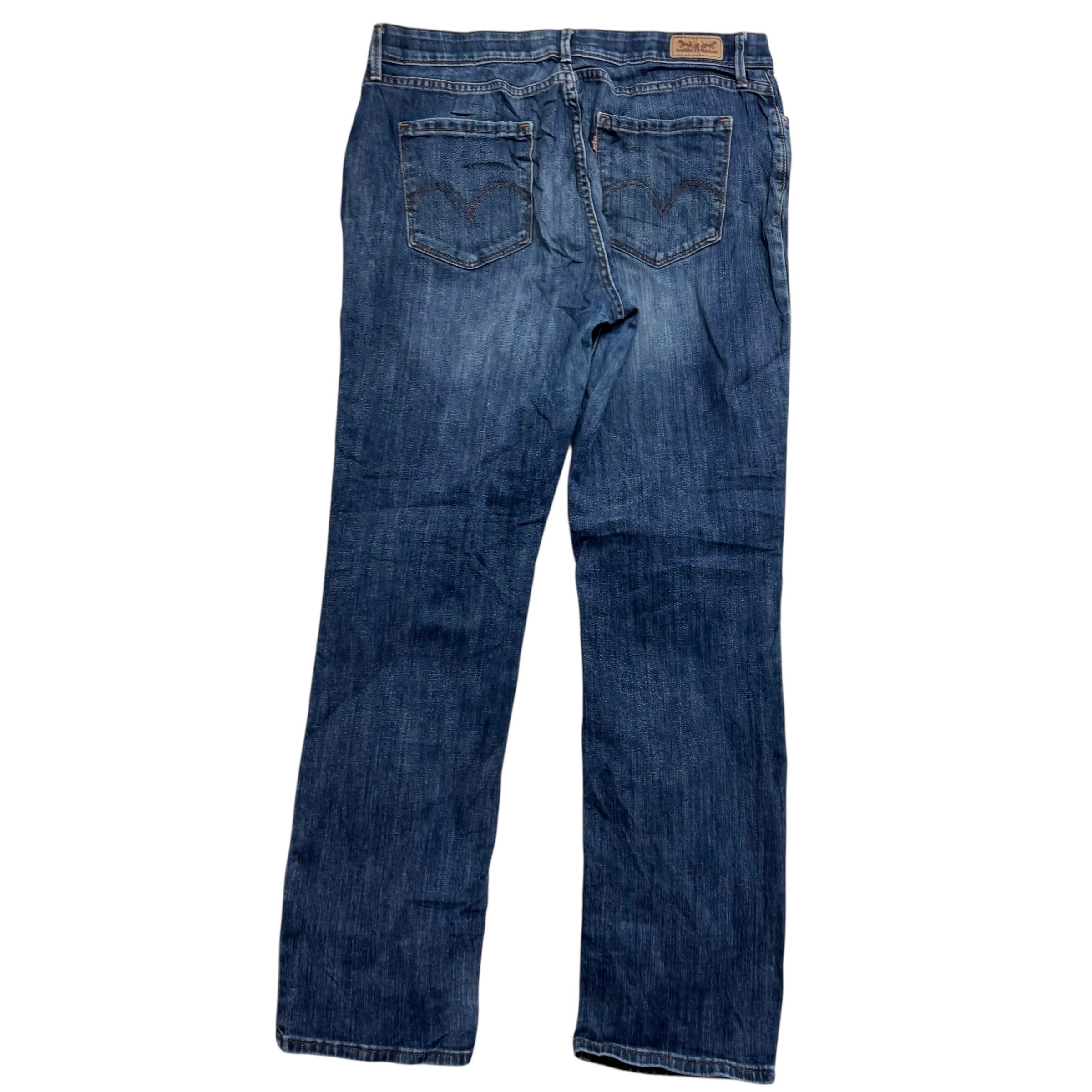 Levis 525 Jeans W33 L32 Womens Regular Straight Mid Blue Stretch Denim (E)