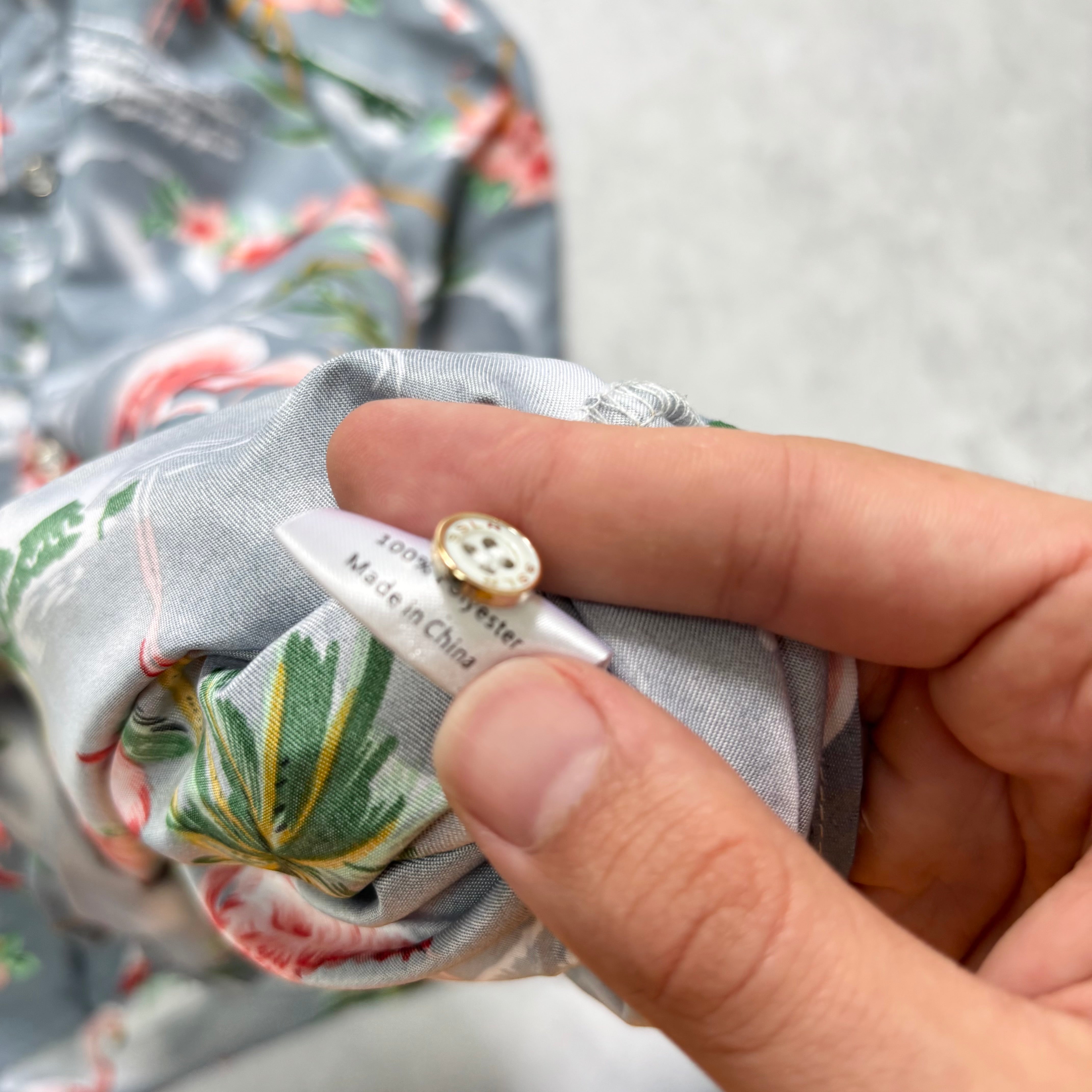 Hawaiian Shirt Mens 3XL Blue Floral Aloha Short Sleeve Polyester (E)