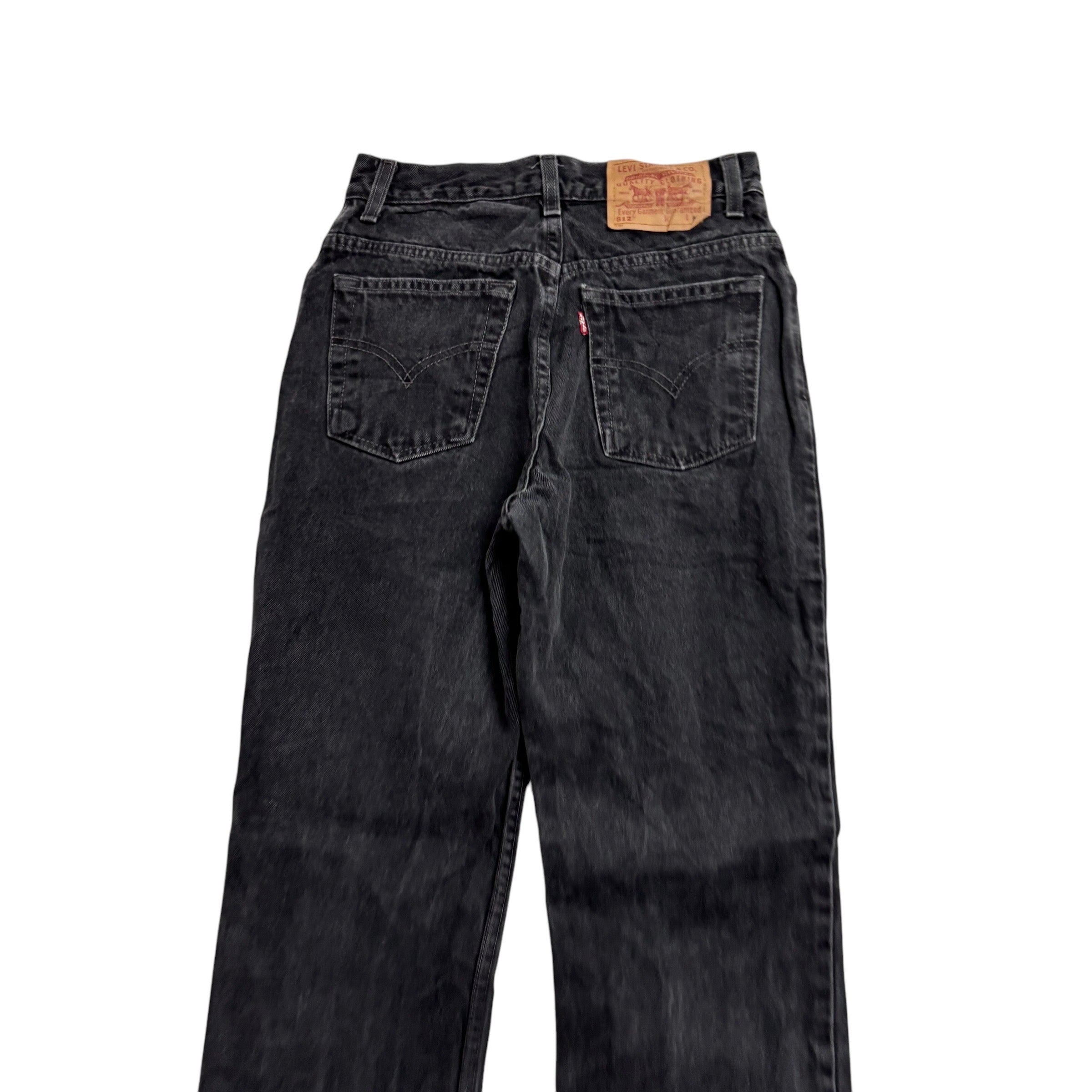 Levis 512 Jeans W24 L30 Womens Black Slim Tapered Fit Vintage Denim (E)