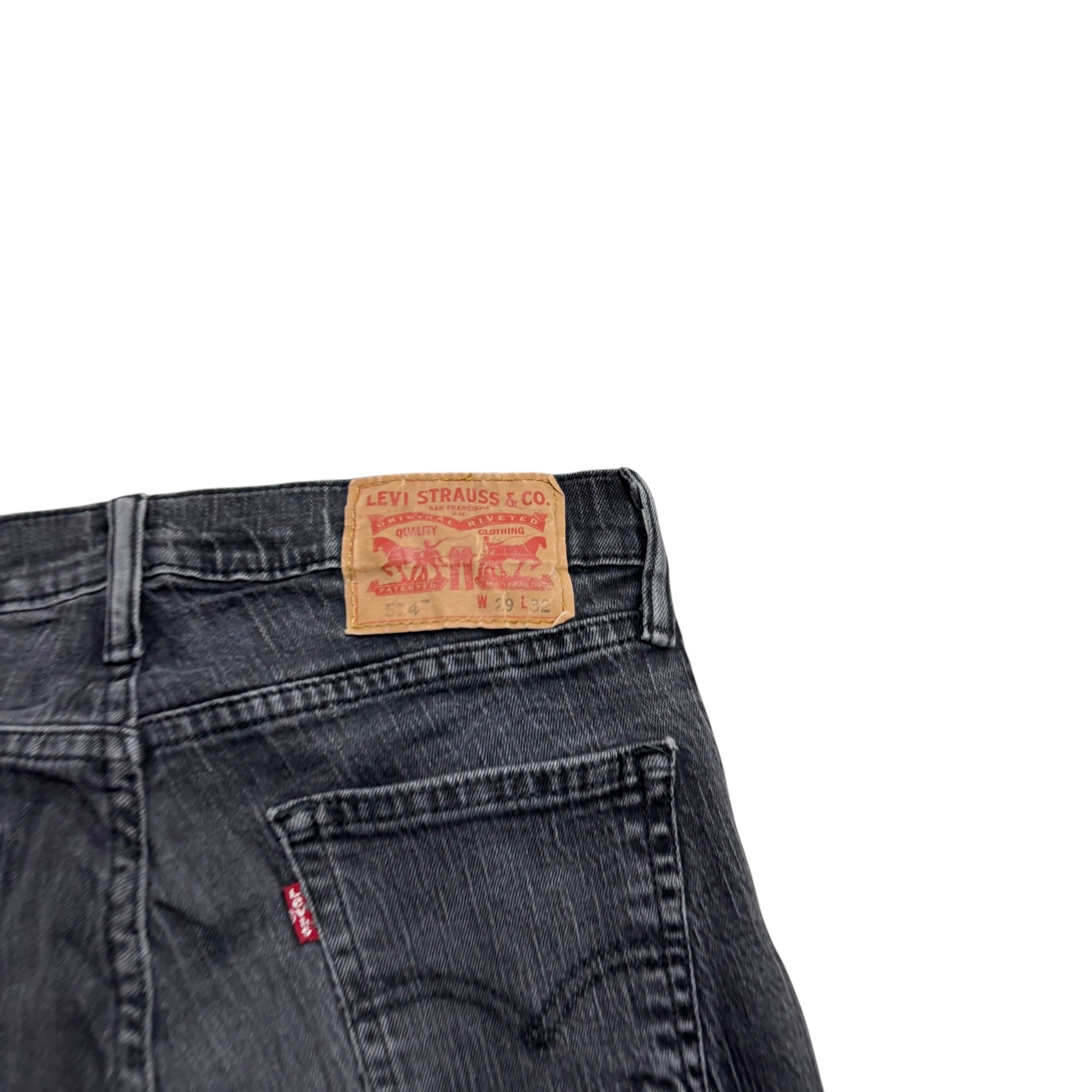 Levis 514 Jeans W29 L32 Mens Black Slim Straight Fit Stretch Denim (E)