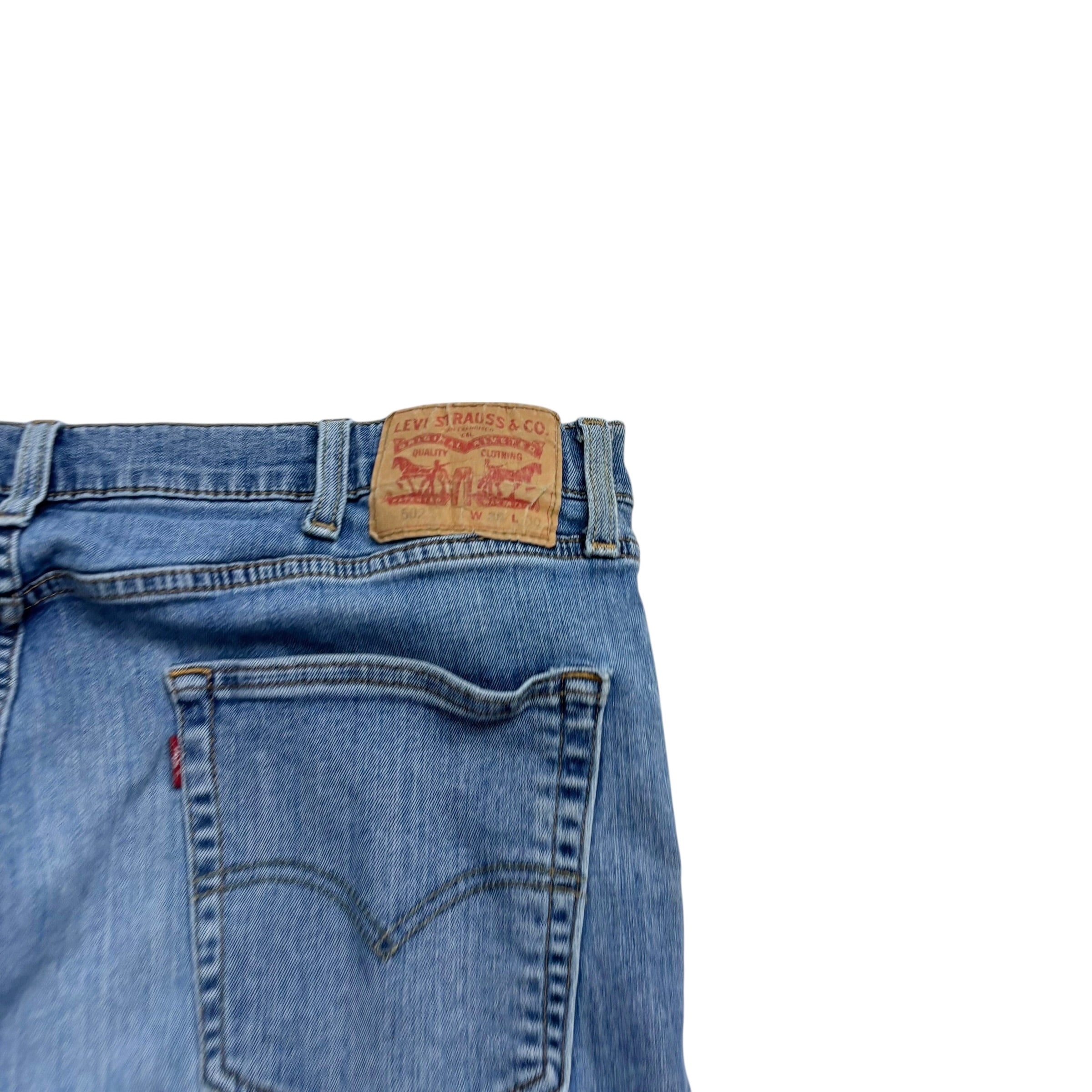 Levis 502 Jeans W38 L28 Mens Mid Blue Regular Tapered Fit Stretch Denim