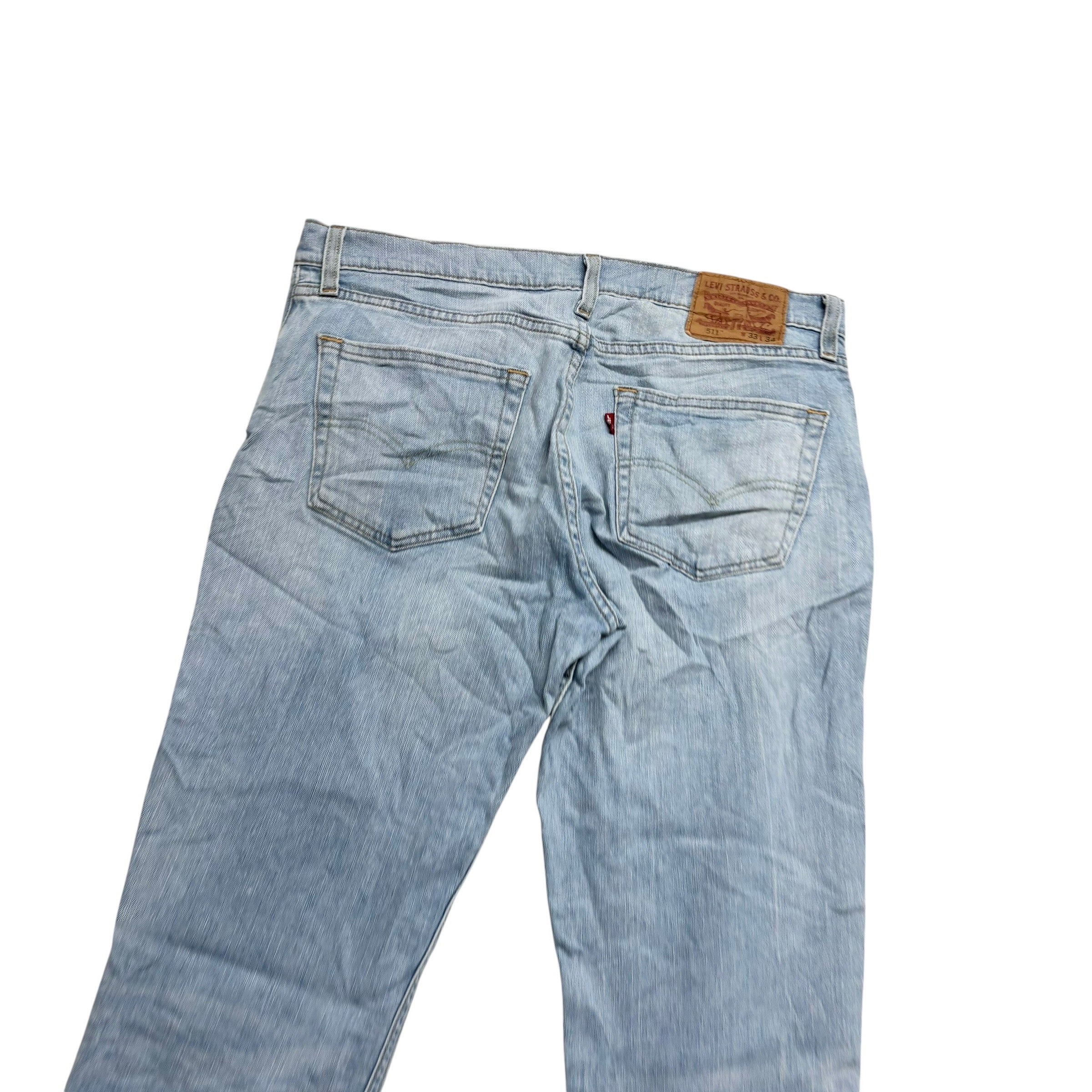Levis 511 Jeans W33 L34 Mens Light Blue Slim Fit Stretch Denim