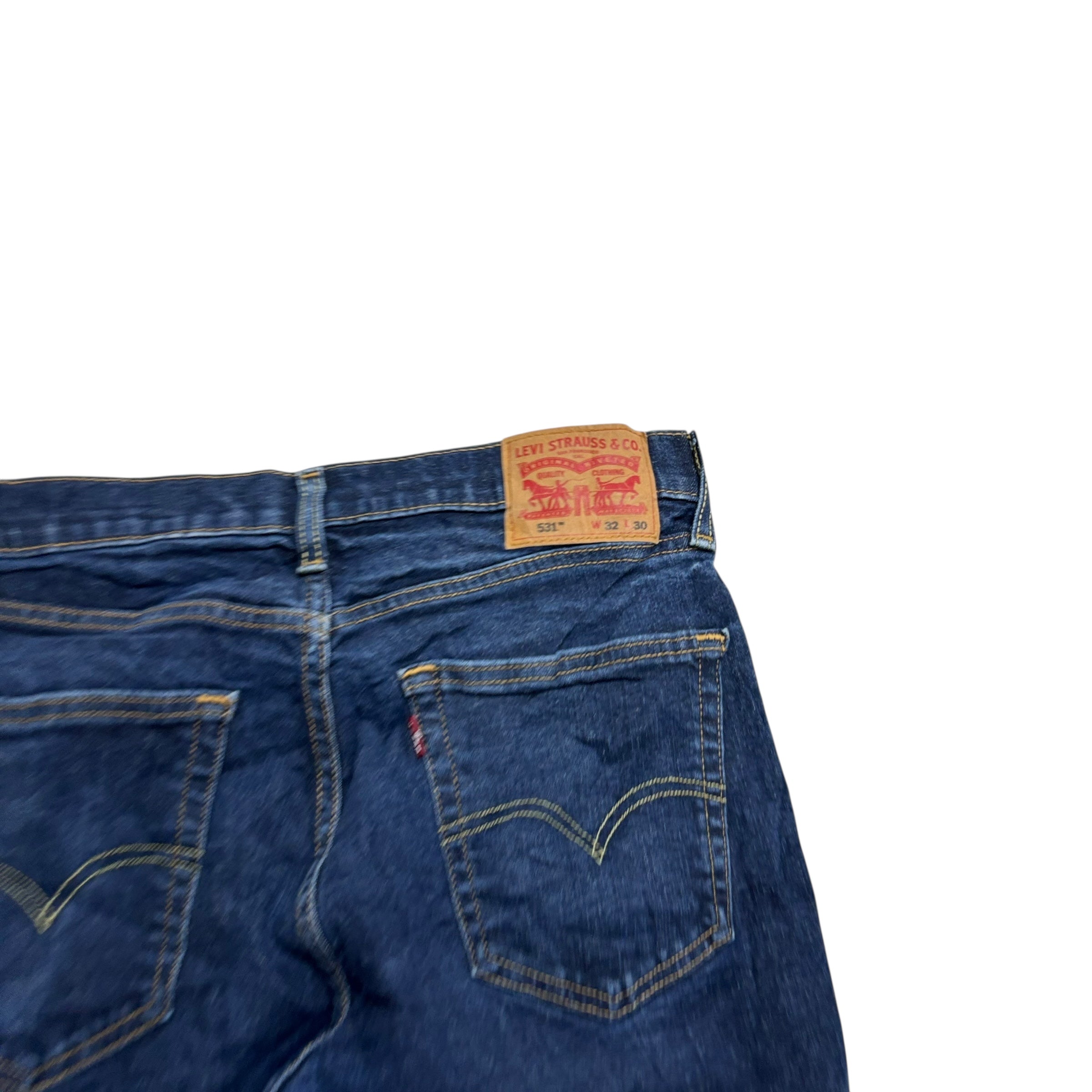 Levis 531 Jeans W32 L30 Mens Dark Blue Athletic Slim Fit Stretch Denim (E)