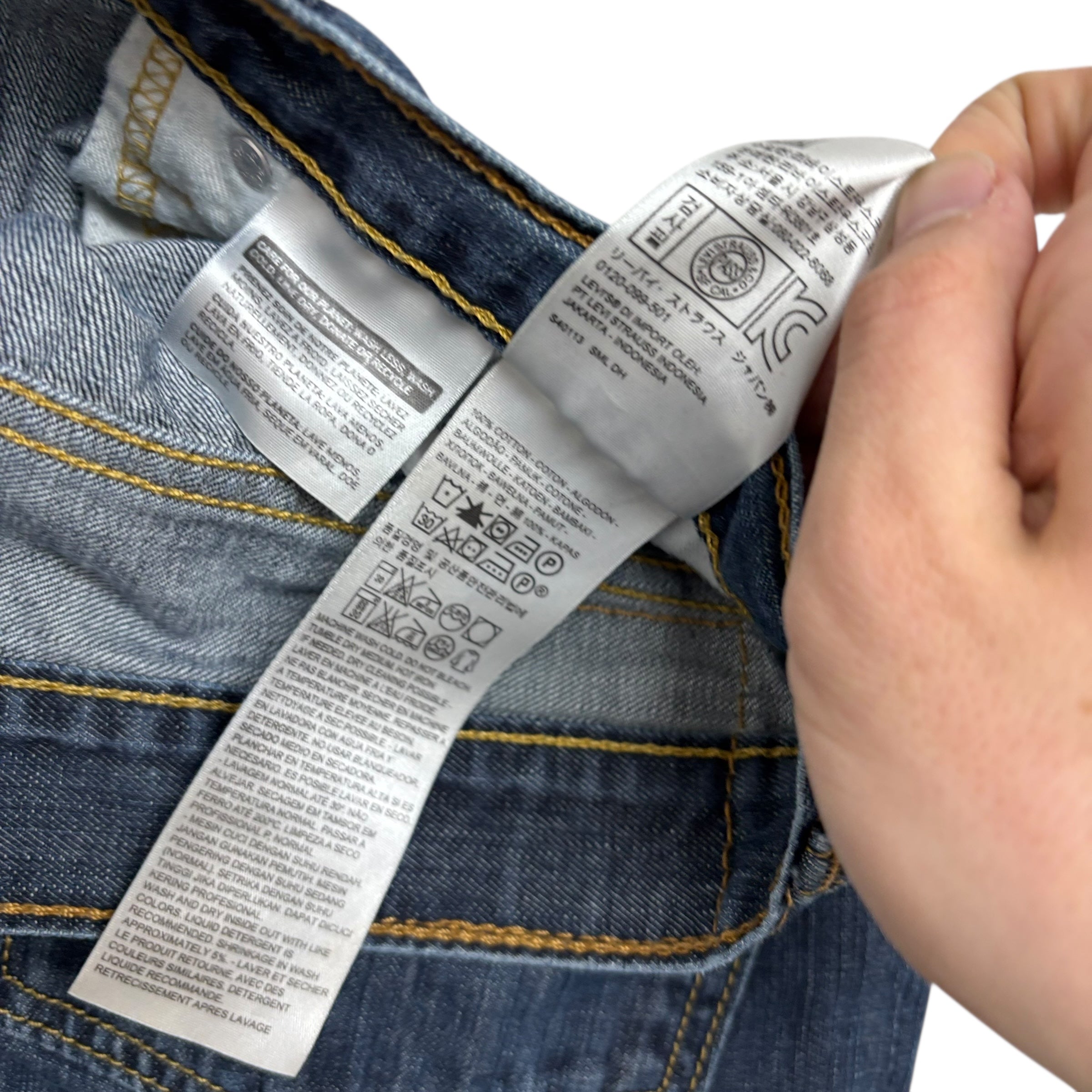 Levis 513 Jeans W34 L30 Mens Dark Blue Slim Straight Fit Denim