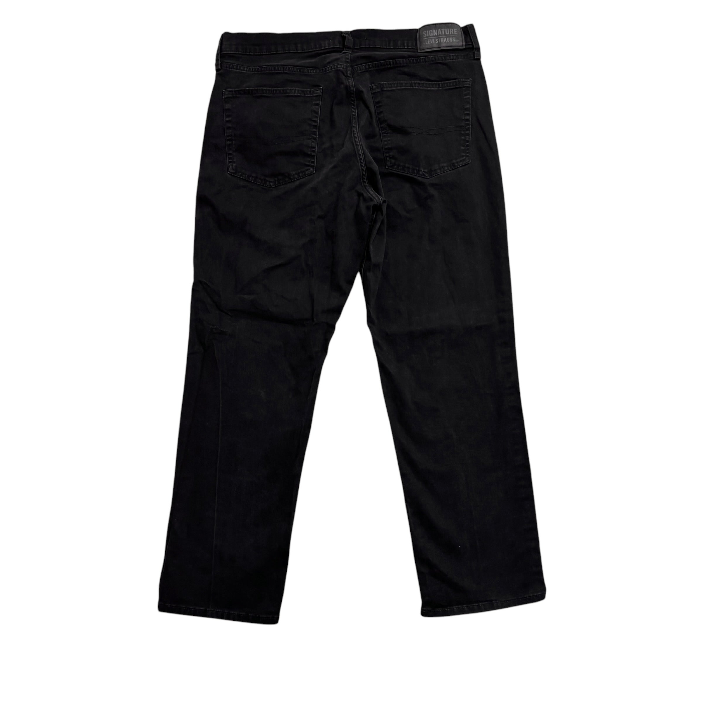 Levis Signature Jeans W36 L29 Mens Black Athletic Fit Stretch Denim (E)
