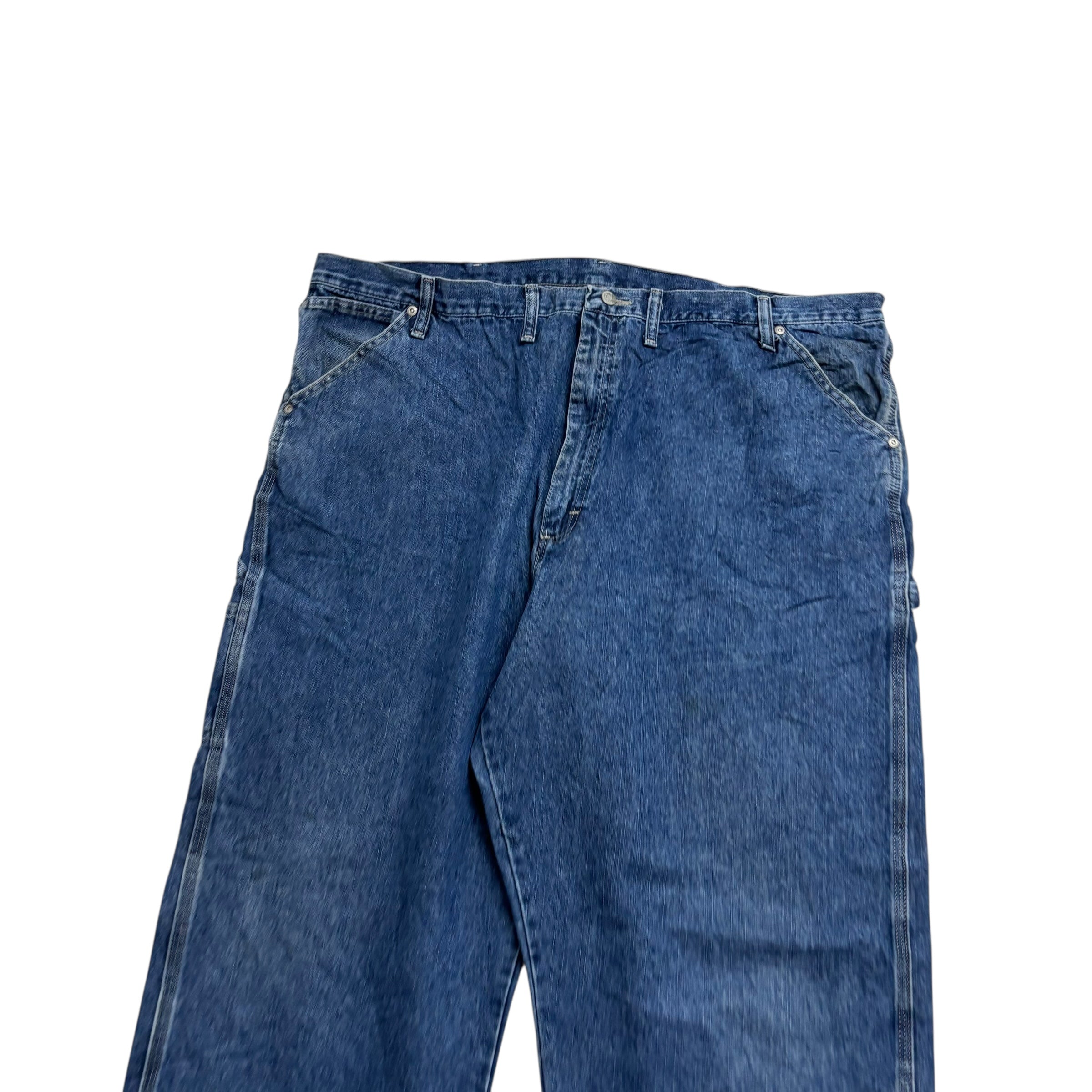 Wrangler Carpenter Jeans W46 L30 Mens Mid Blue Relaxed Straight Fit Denim