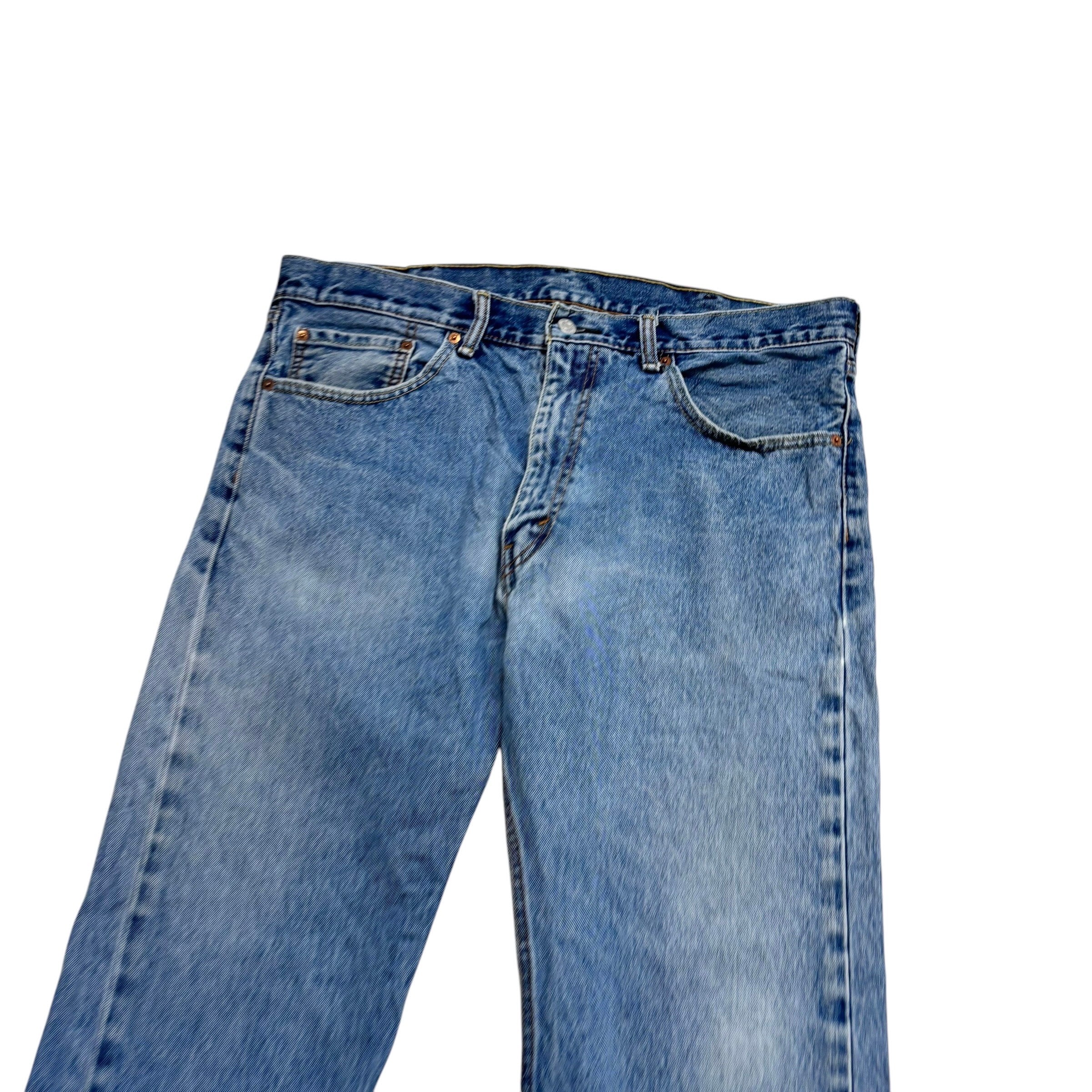 Levis 505 Jeans W38 L29 Mens Mid Blue Regular Straight Fit Denim