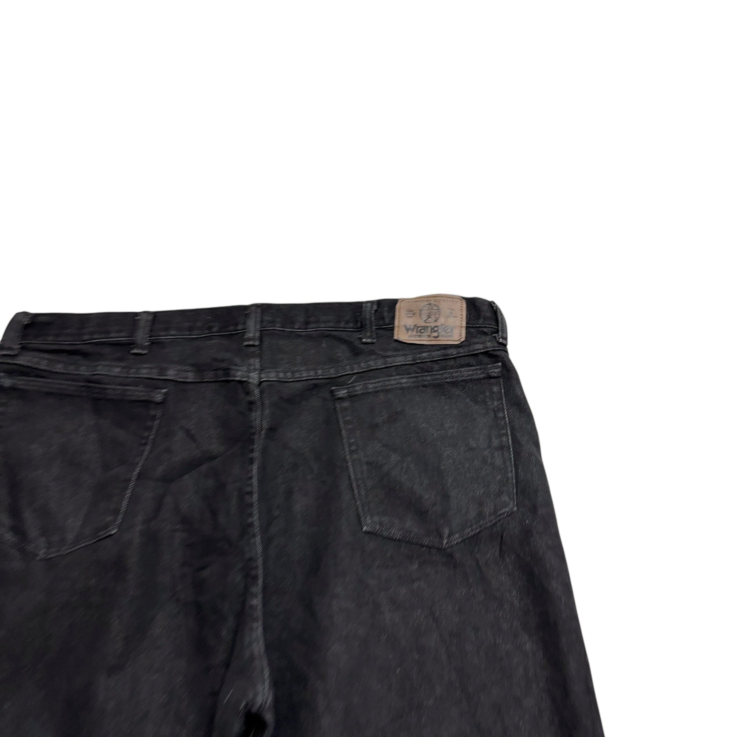 Wrangler Jeans W42 L30 Mens Black Relaxed Straight Fit Vintage Denim (E)