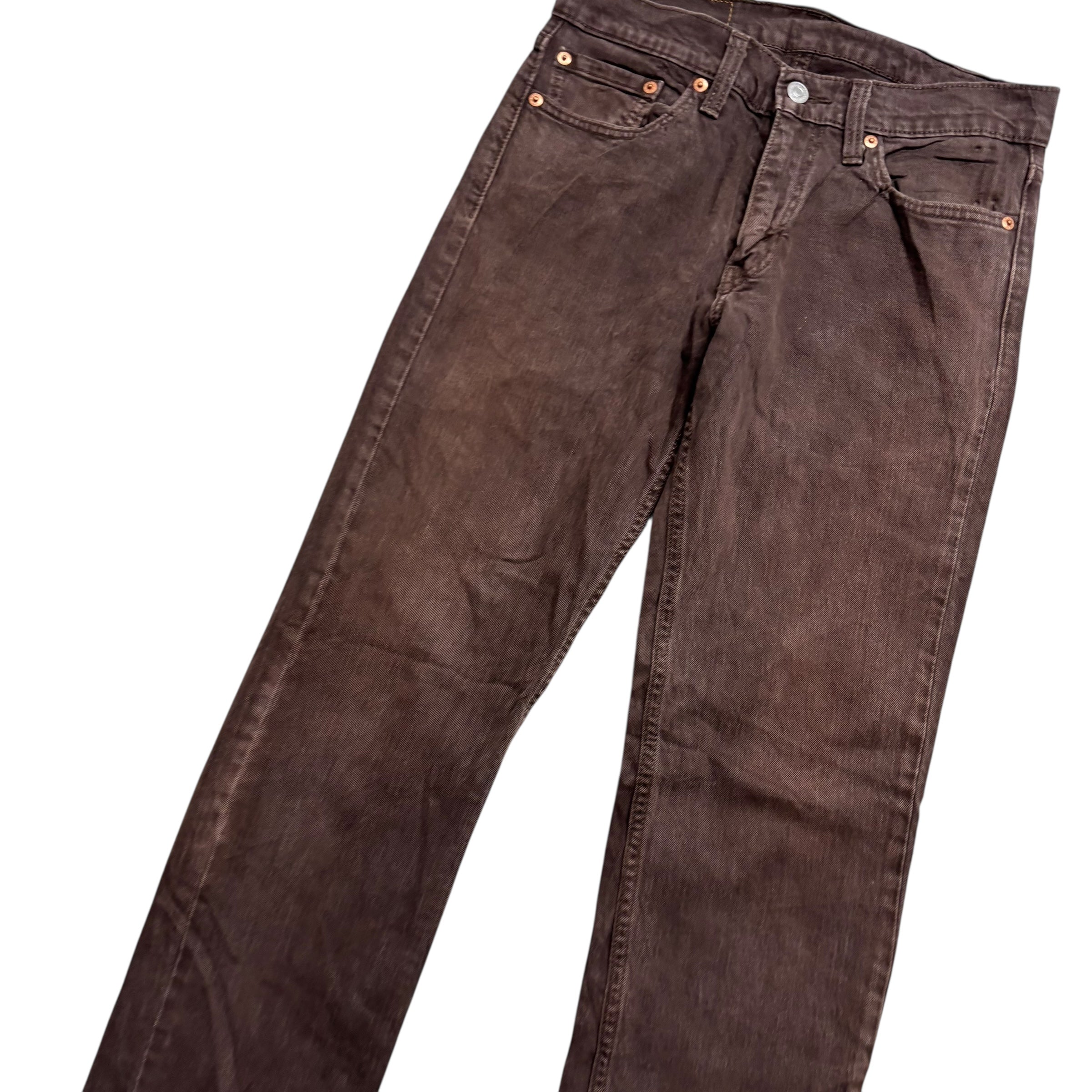 Levis 511 Jeans W28 L32 Mens Brown Slim Fit Stretch Denim