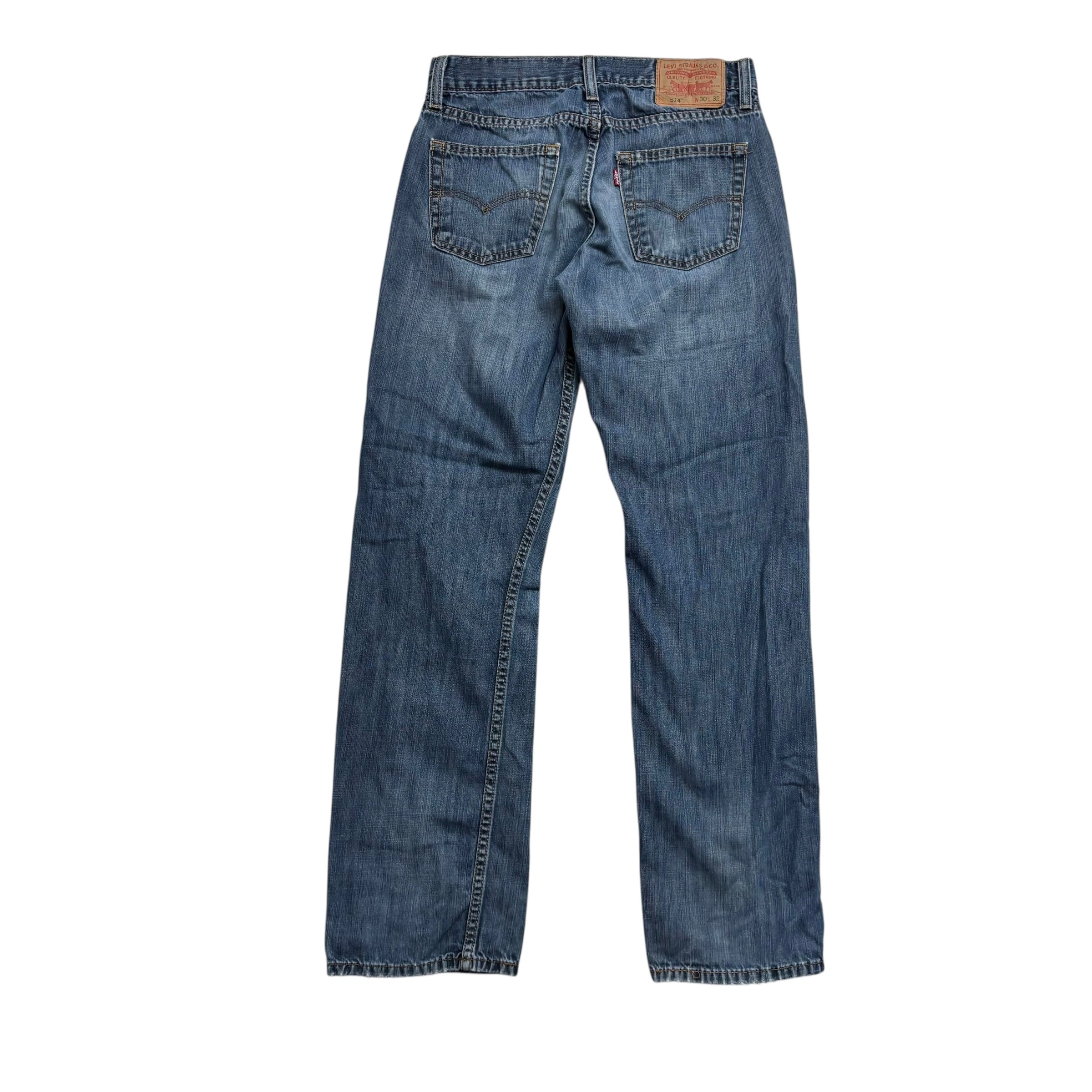 Levis 514 Jeans W29 L32 Mens Dark Blue Regular Straight Fit Vintage Denim