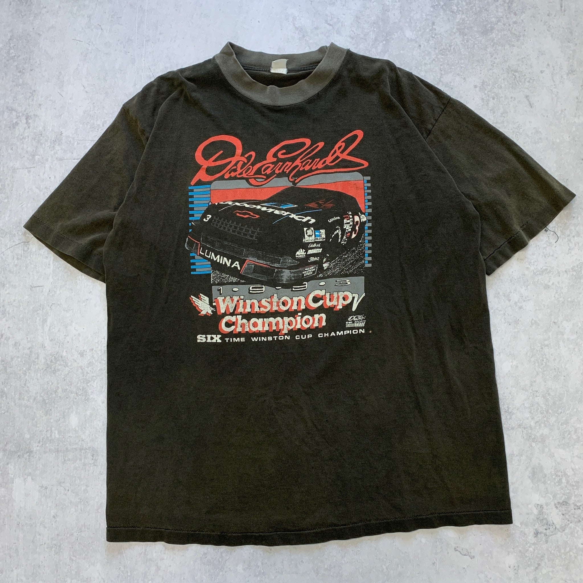 Vintage NASCAR T Shirt Mens XL Brown Single Stitch Graphic Print 90s Racing