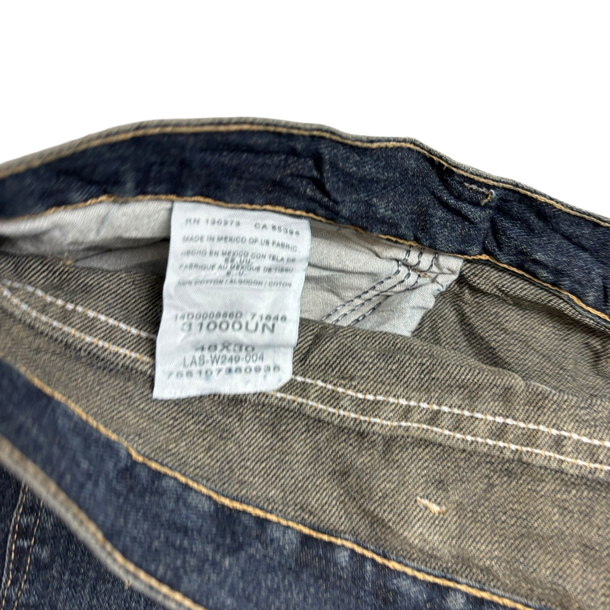 Wrangler Jeans W48 L30 Mens Dark Blue Relaxed Straight Fit Baggy Denim