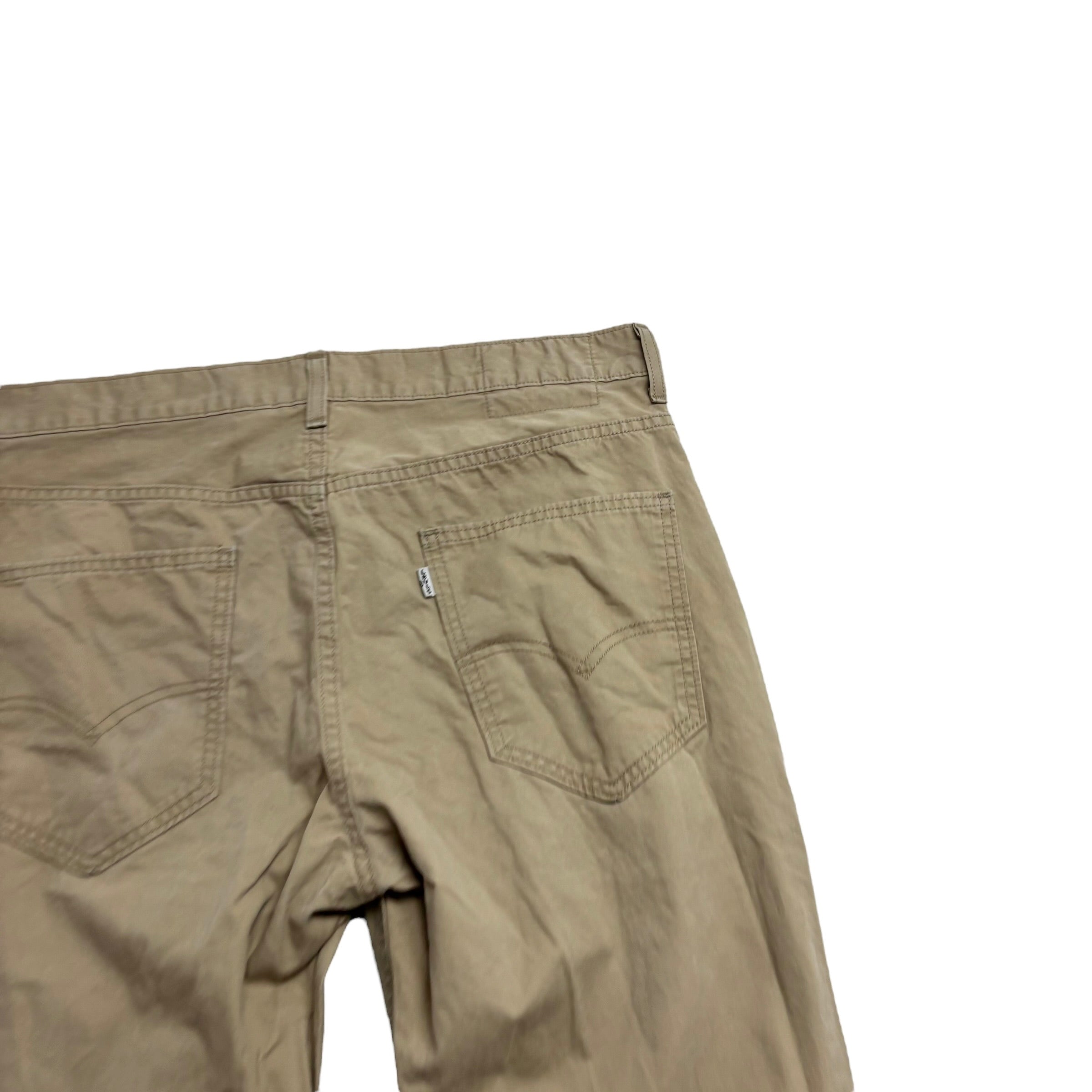 Levis Trousers W34 L32 Mens Beige Regular Tapered Fit Cotton Pants