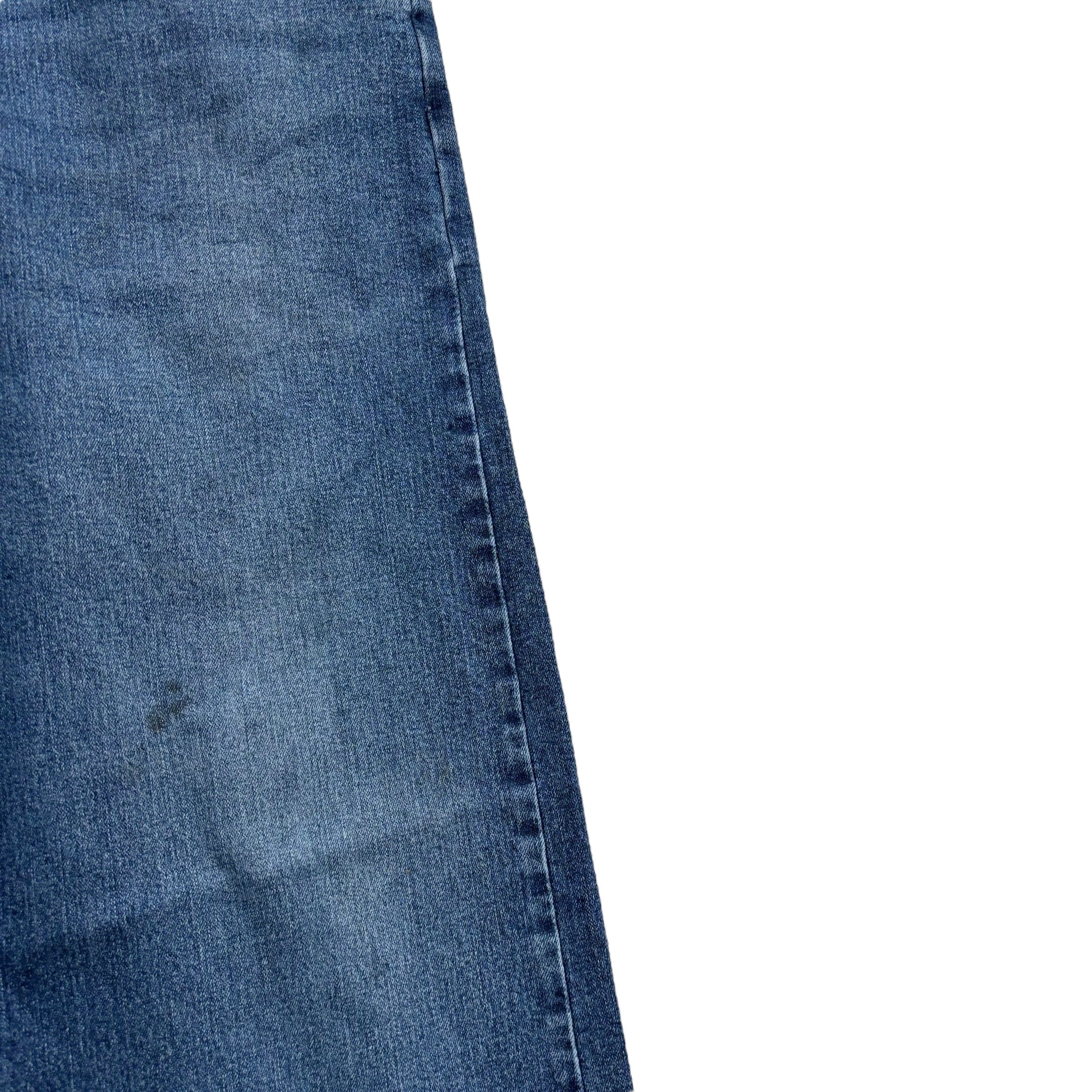 Wrangler Jeans W42 L30 Mens Dark Blue Relaxed Straight Fit Stretch Denim (F)