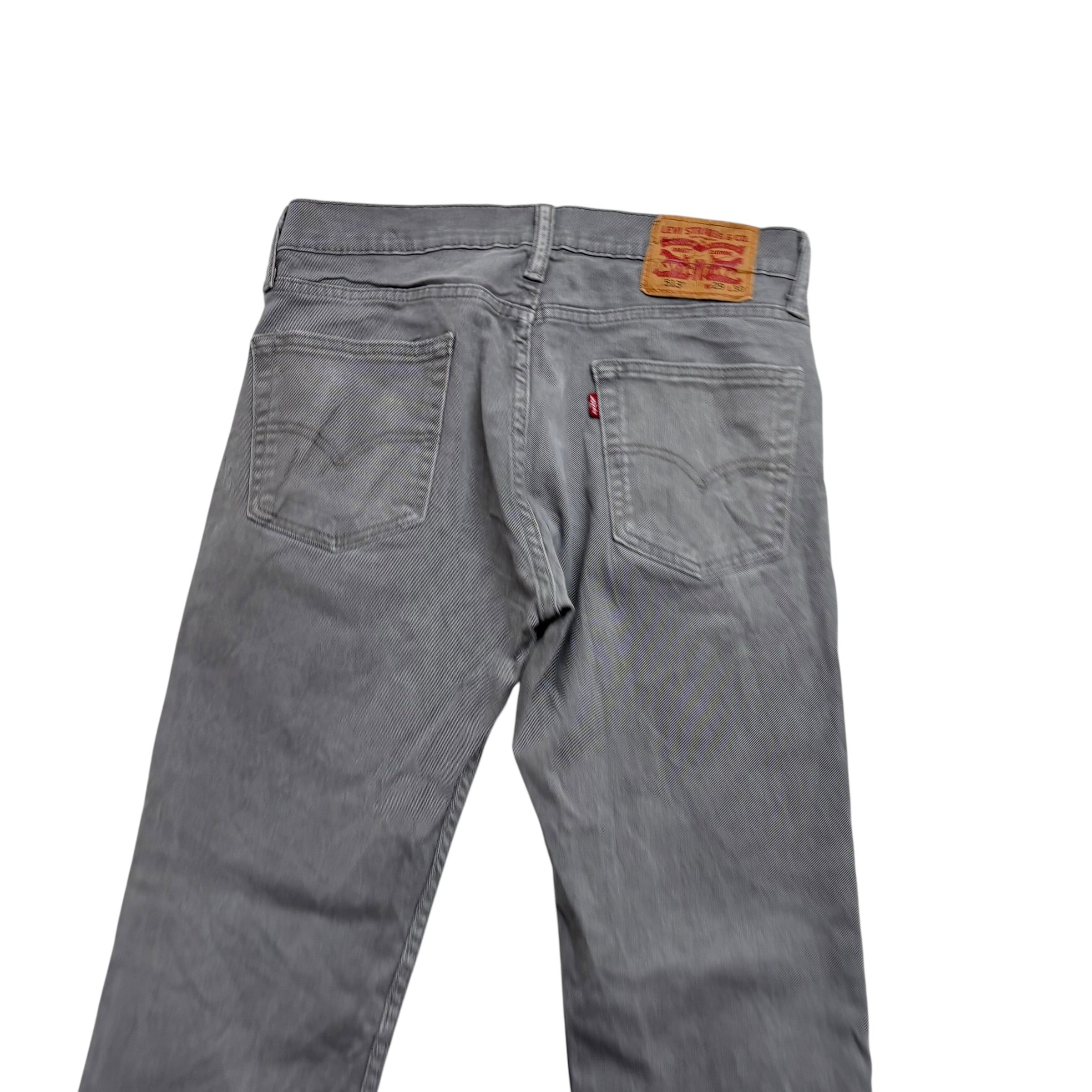 Levis 513 Jeans W29 L30 Mens Grey Slim Straight Fit Stretch Denim (E)