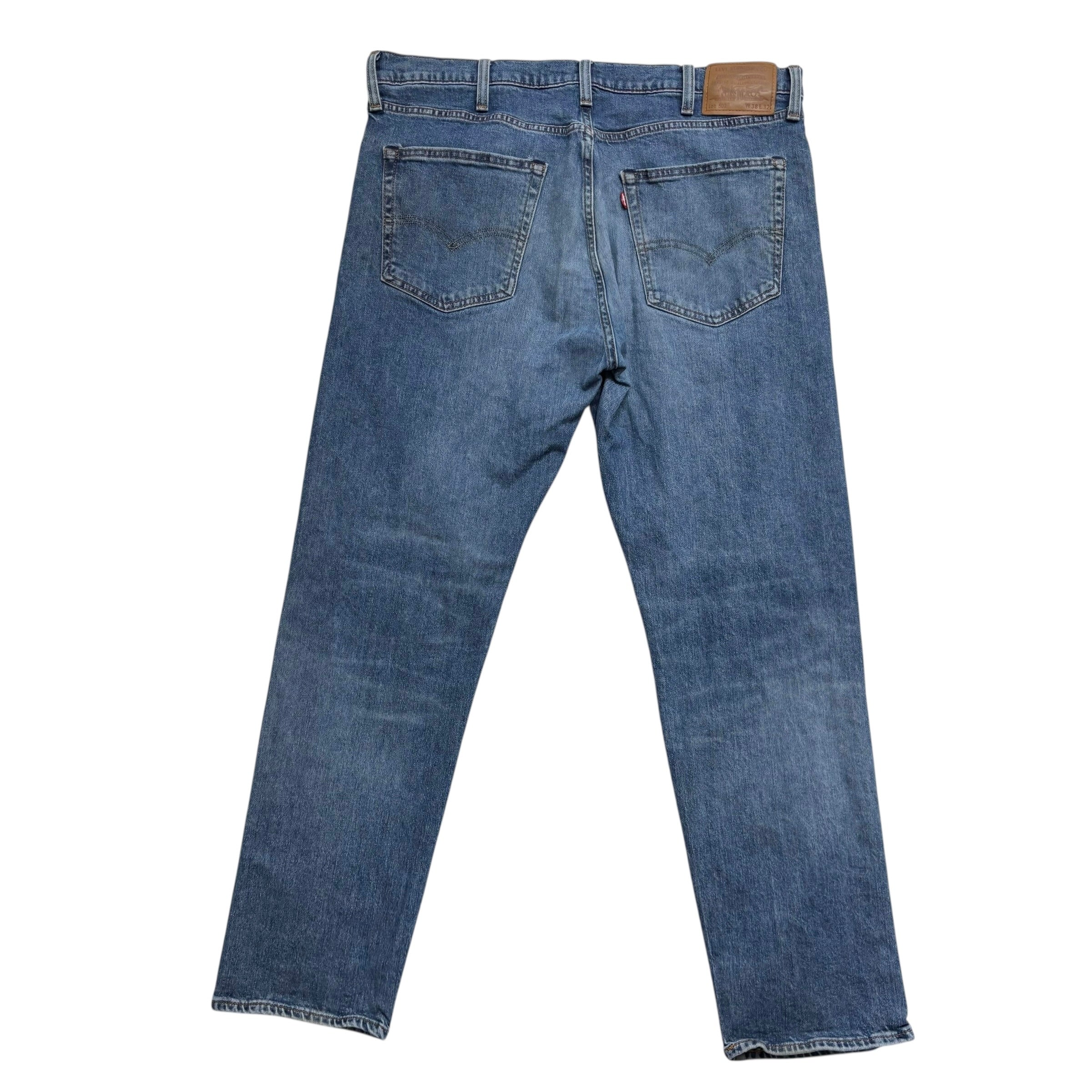 Levis 502 Jeans W38 L32 Mens Mid Blue Regular Tapered Fit Stretch Denim