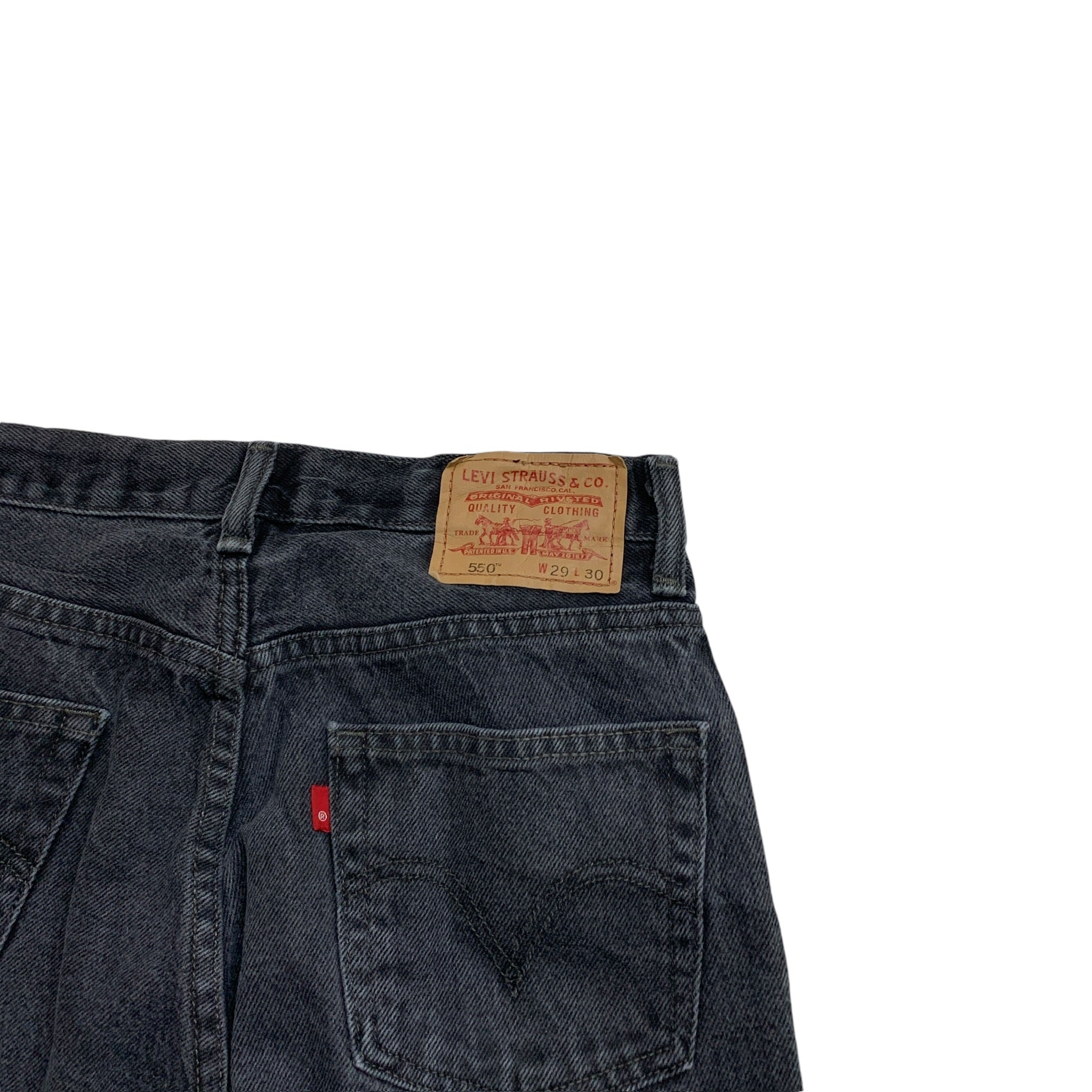 Levis 550 Jeans W29 L30 Mens Black Relaxed Straight Fit Vintage Denim