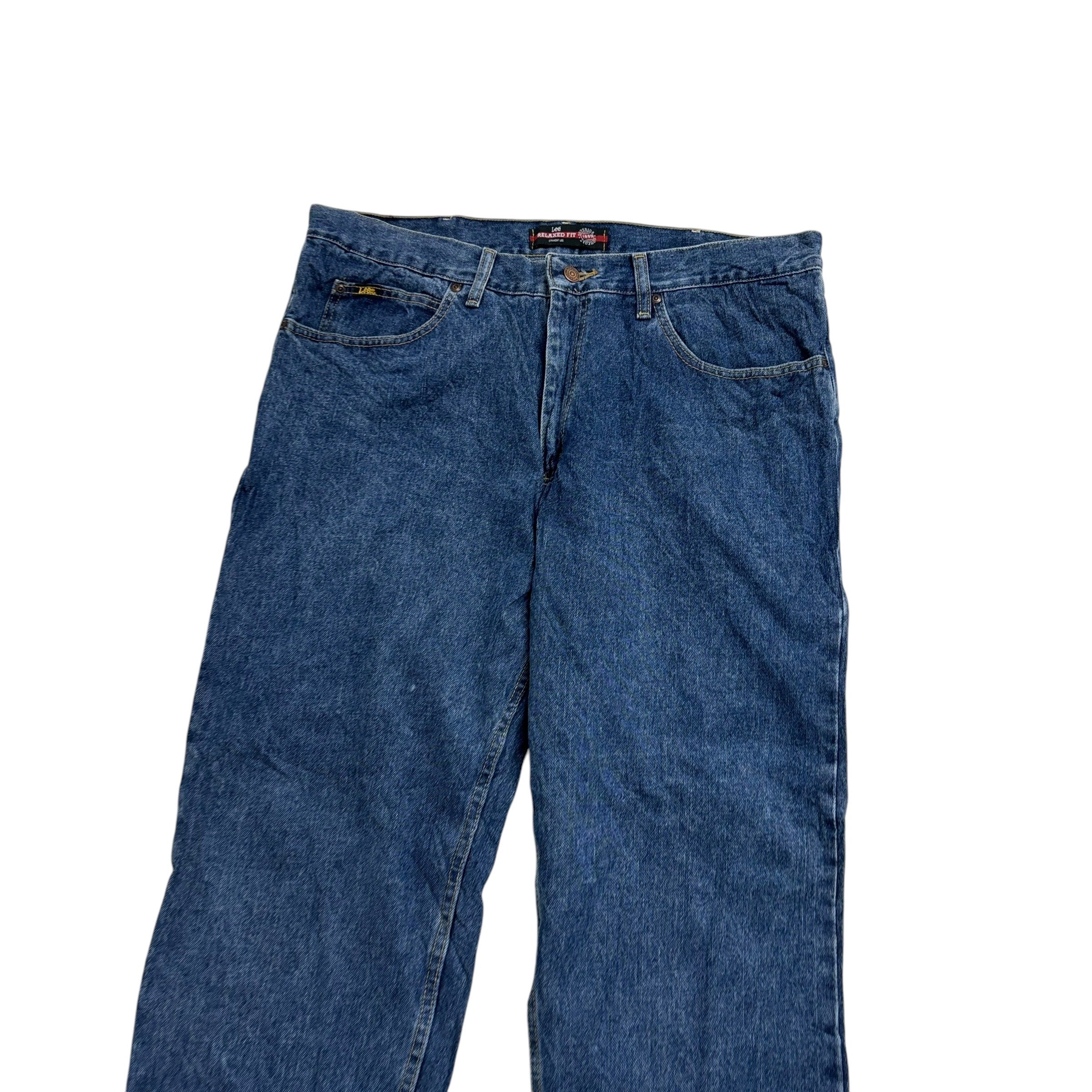 Lee Jeans W40 L30 Mens Mid Blue Baggy Relaxed Straight Fit Denim (E)