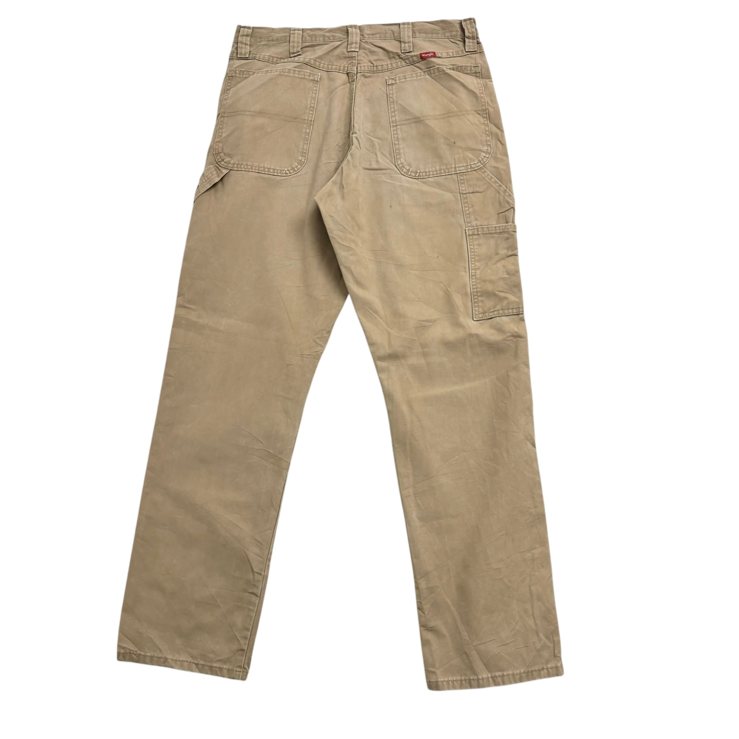 Wrangler Carpenter Pants W34 L34 Mens Brown Tan Baggy Relaxed Straight Fit