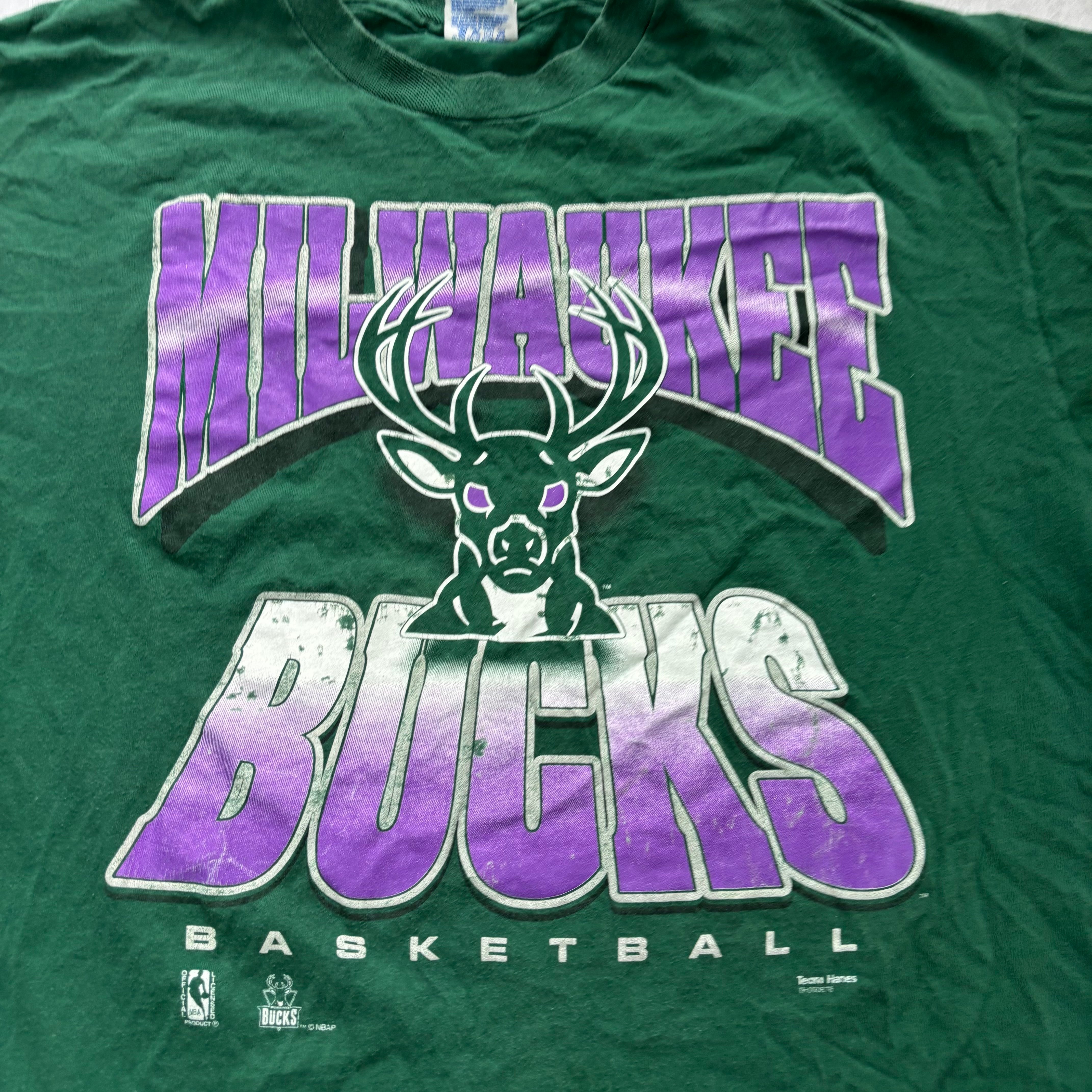 Vintage T Shirt Mens XXL Green Single Stitch Graphic Print 90s Basketball