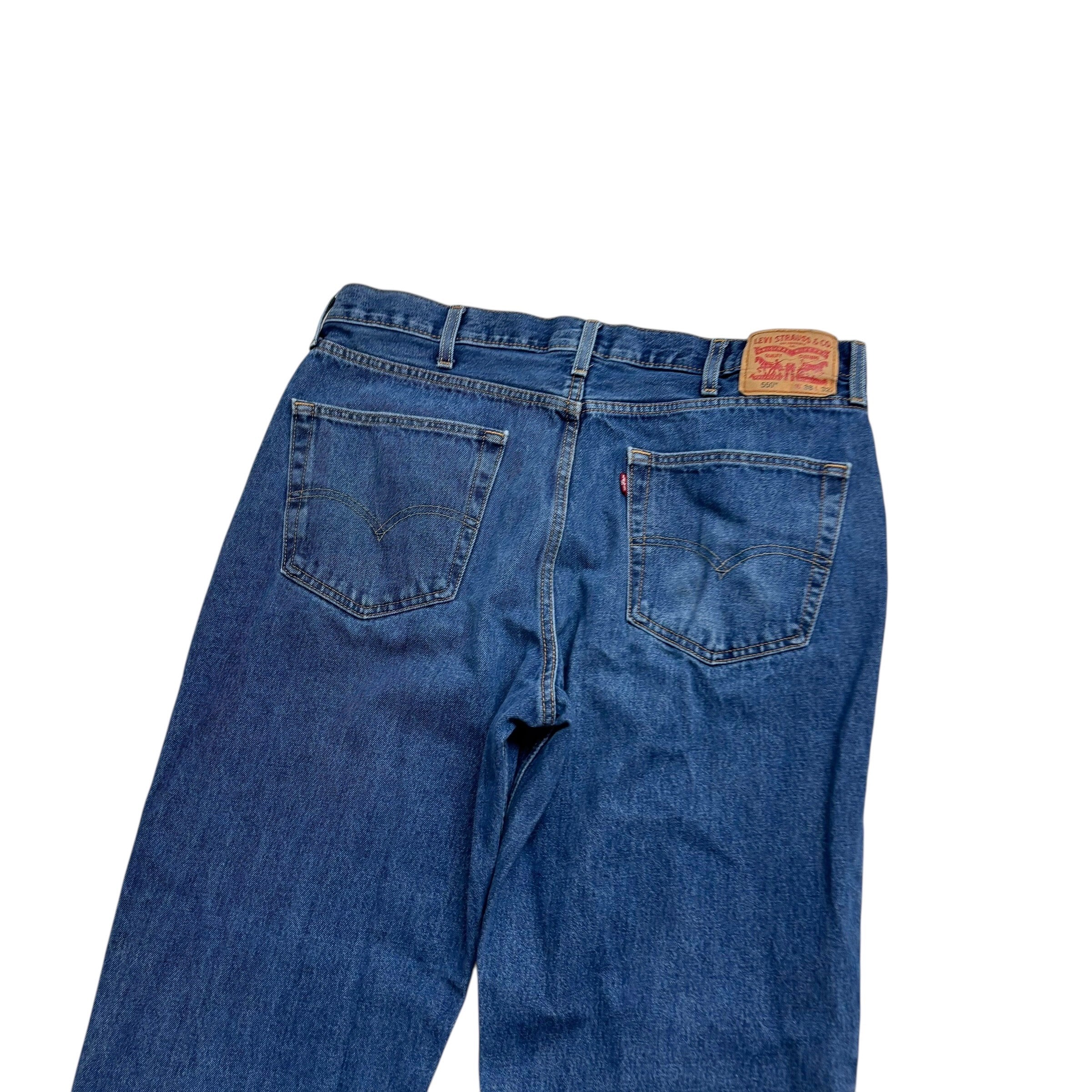 Levis 550 Jeans W38 L32 Mens Mid Blue Baggy Relaxed Straight Fit Denim (F)