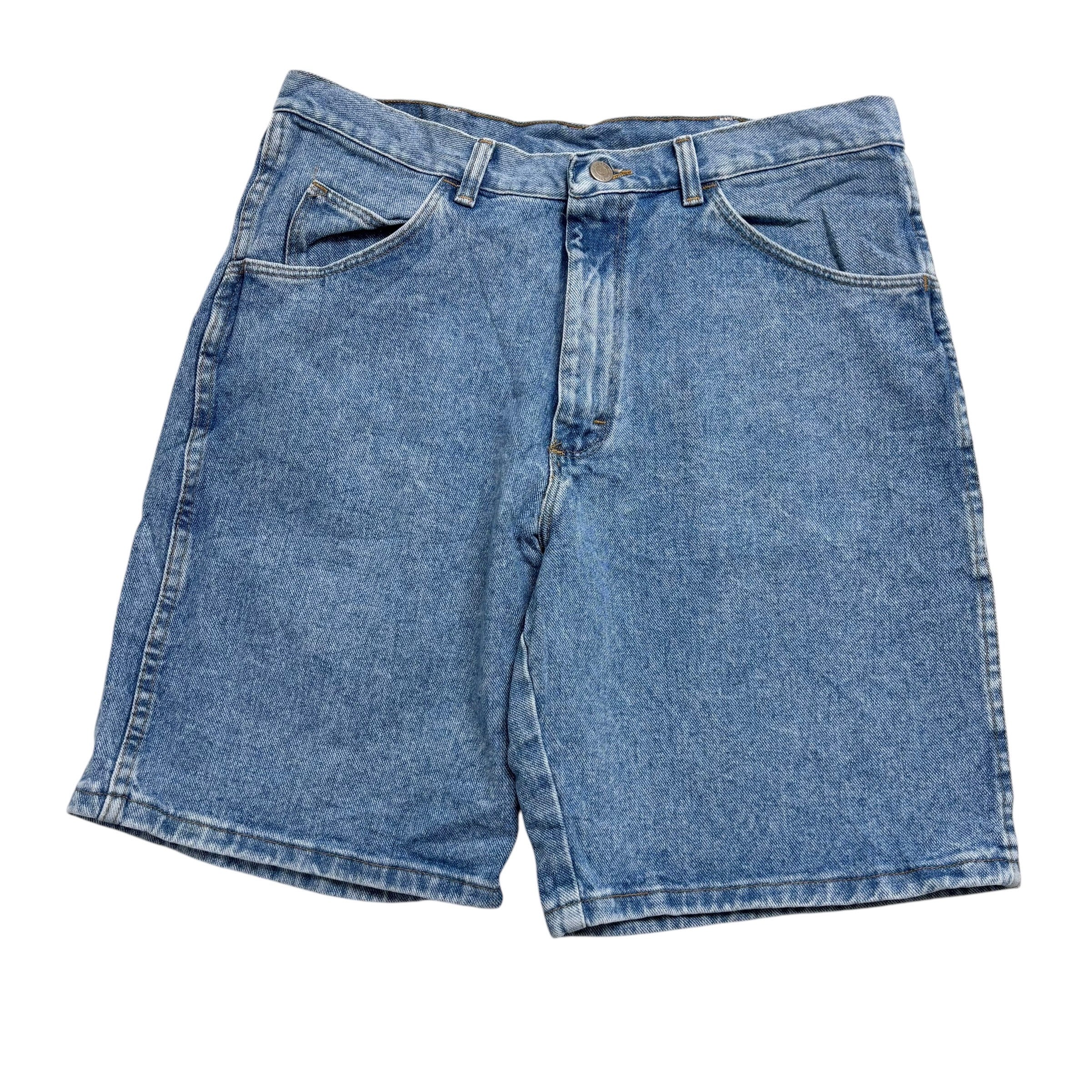 Vintage Wrangler Baggy Jorts W34 Mens Denim Shorts Light Blue Relaxed 90s (E)