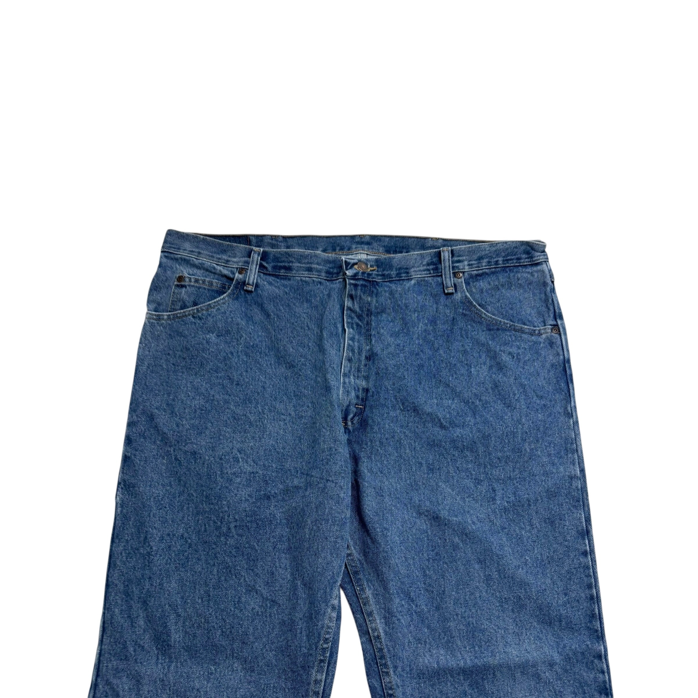 Wrangler Jeans W42 L30 Mens Mid Blue Regular Straight Fit Denim (E)