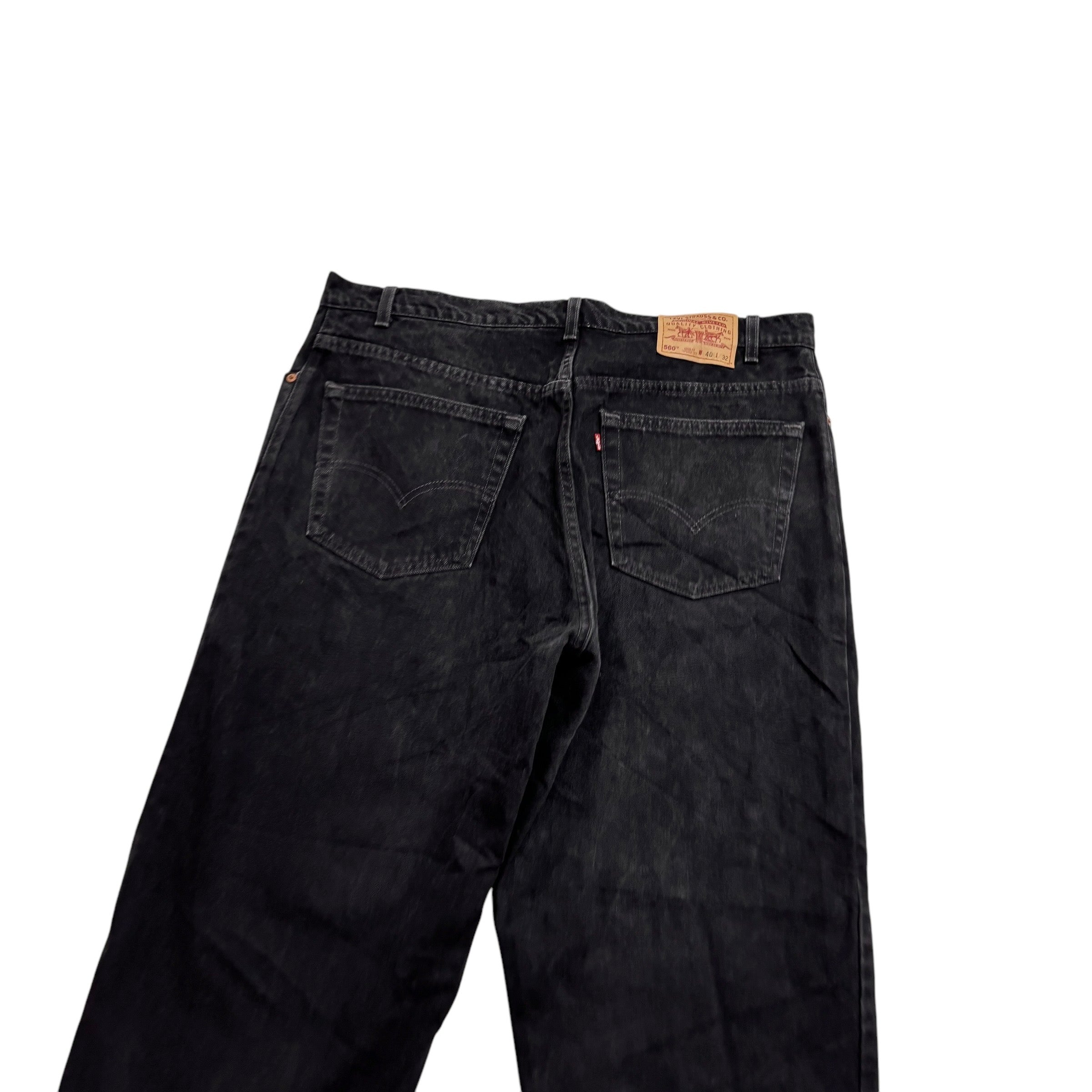 Levis 560 Jeans W40 L32 Mens Black Relaxed Tapered Fit Made In USA Vintage (E)