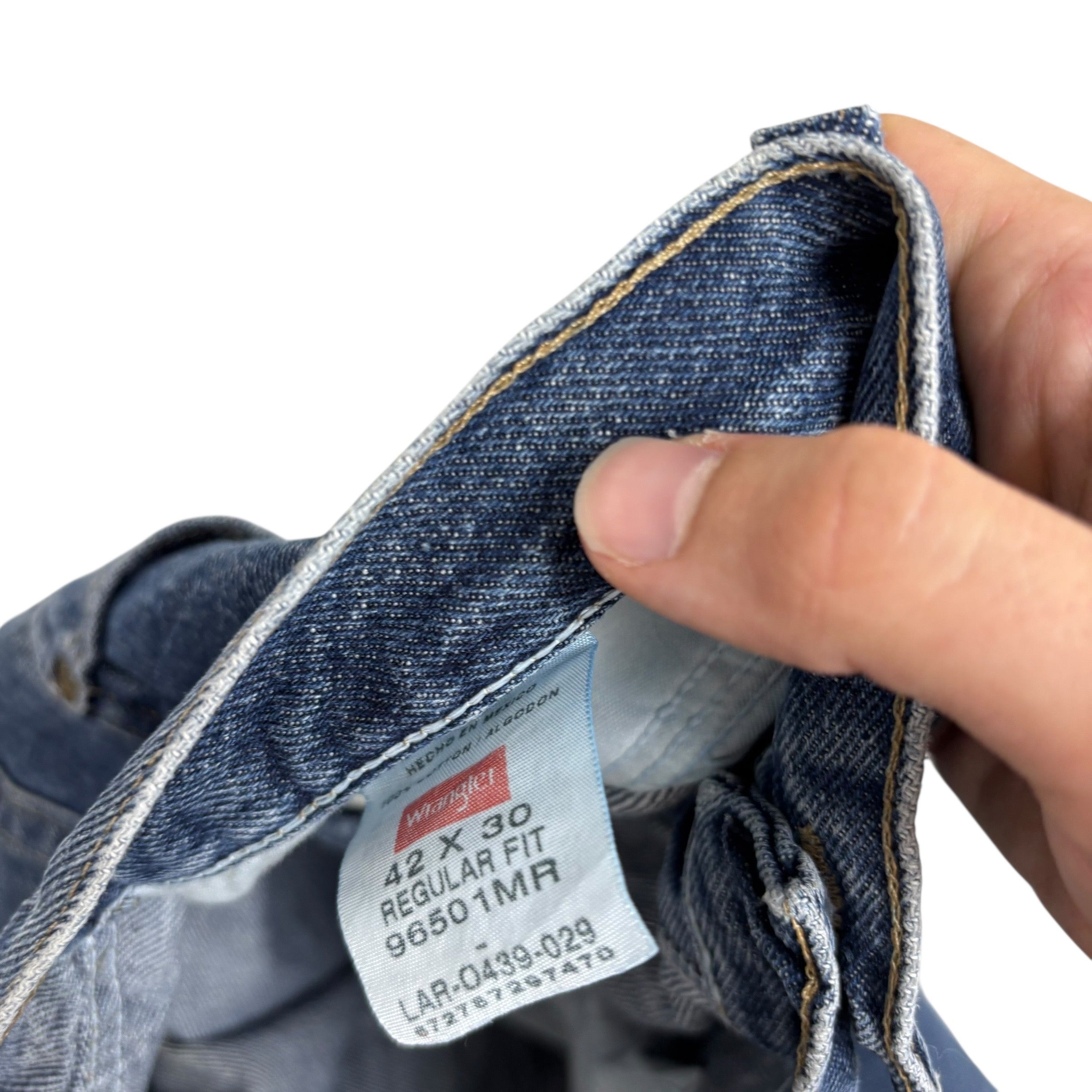 Wrangler Jeans W42 L30 Mens Mid Blue Regular Straight Fit Denim