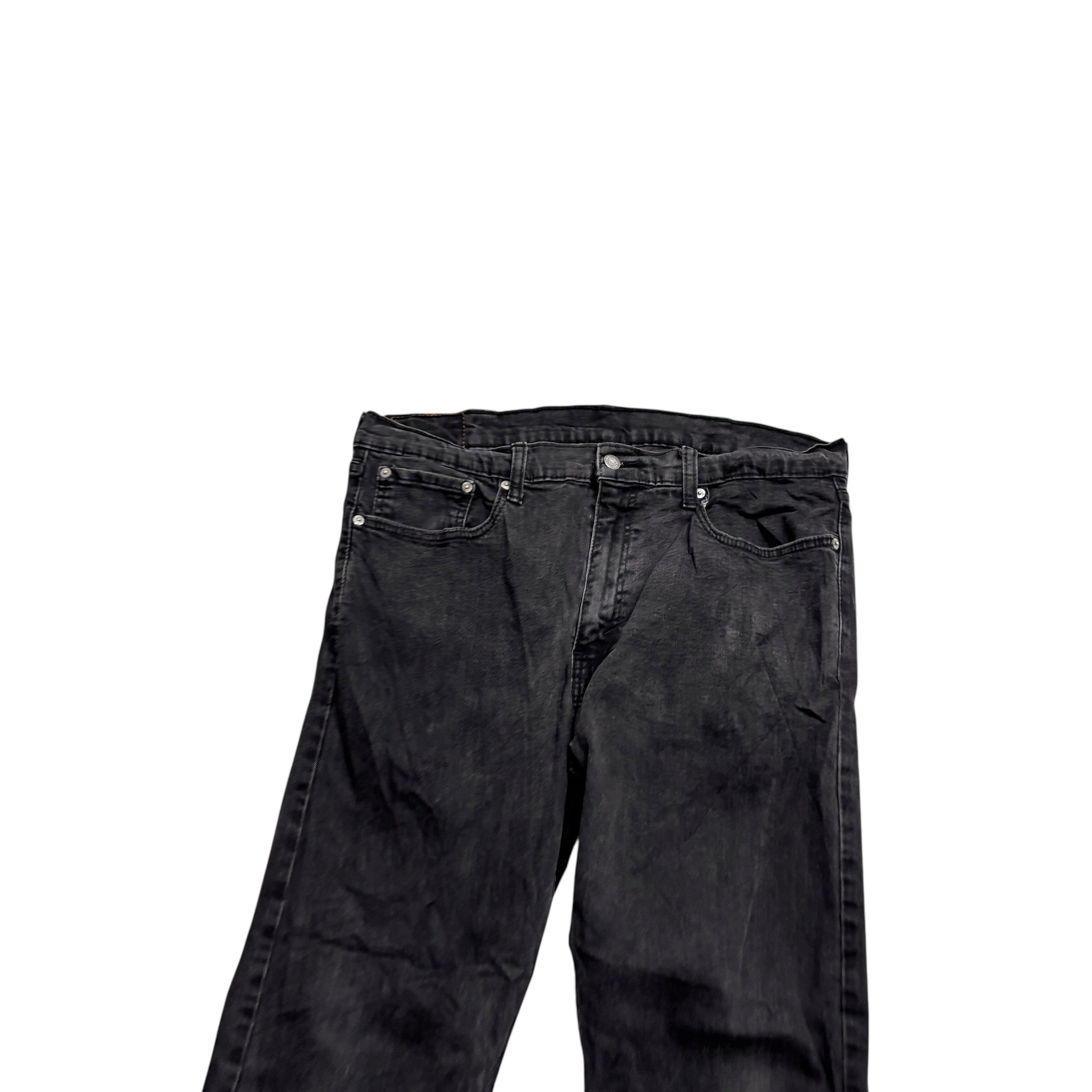 Levis 502 Jeans W36 L28 Mens Black Regular Tapered Fit Stretch Denim