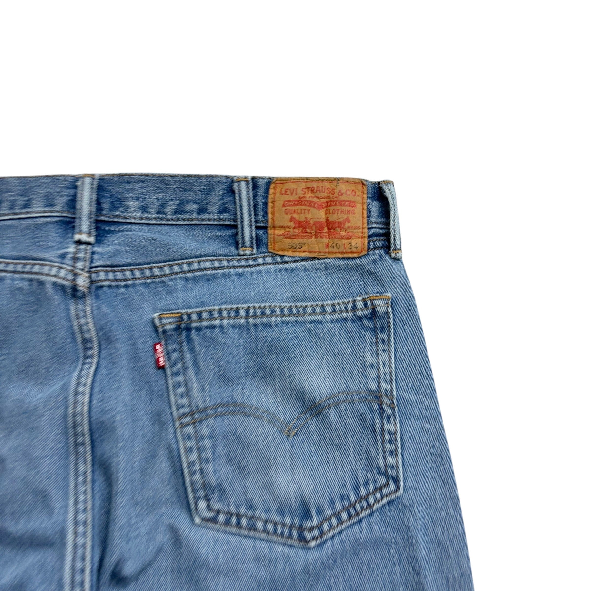 Levis 505 Jeans W40 L34 Mens Light Blue Regular Straight Fit Vintage Denim